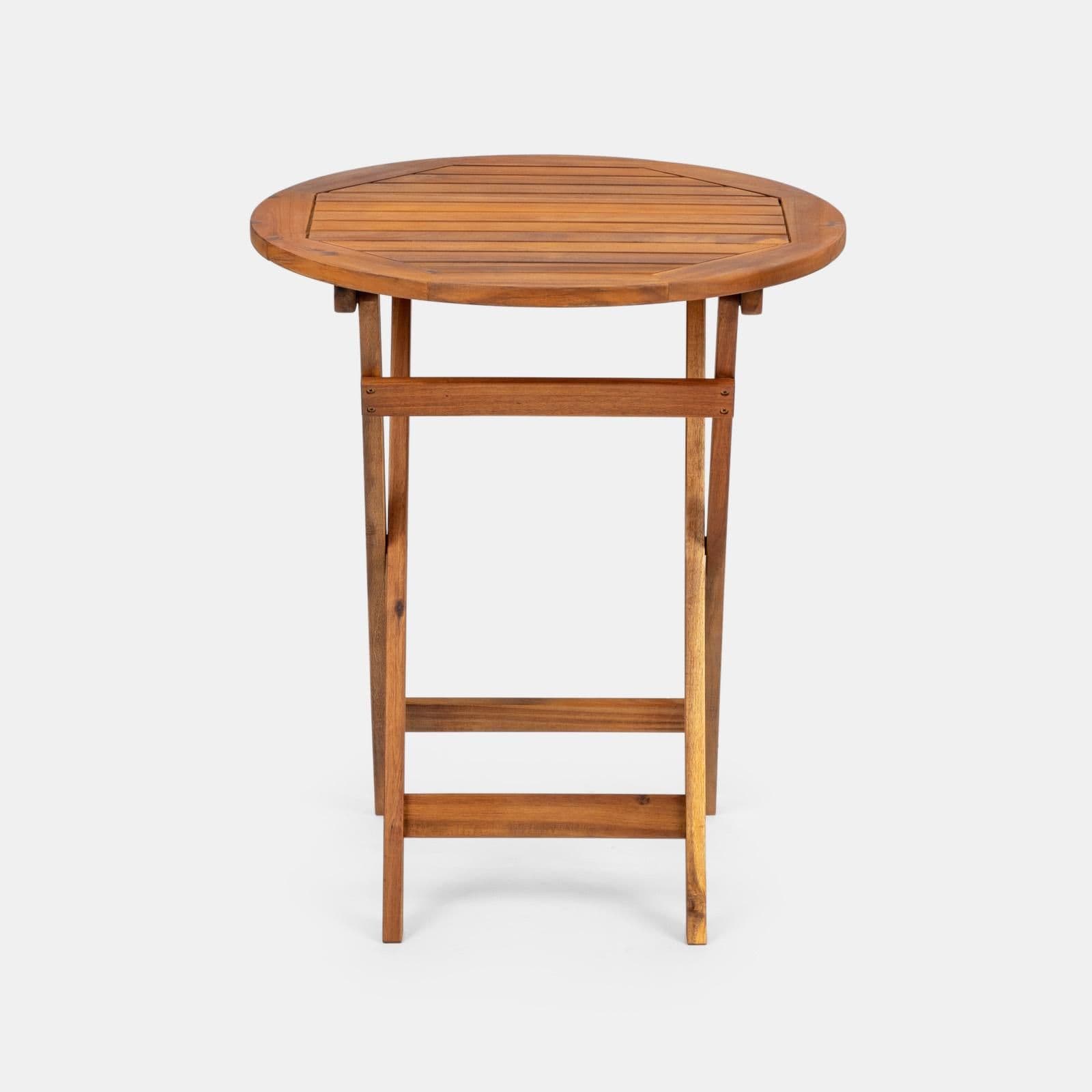 Tavolo pieghevole rotondo 60 cm in legno di acacia - Paja