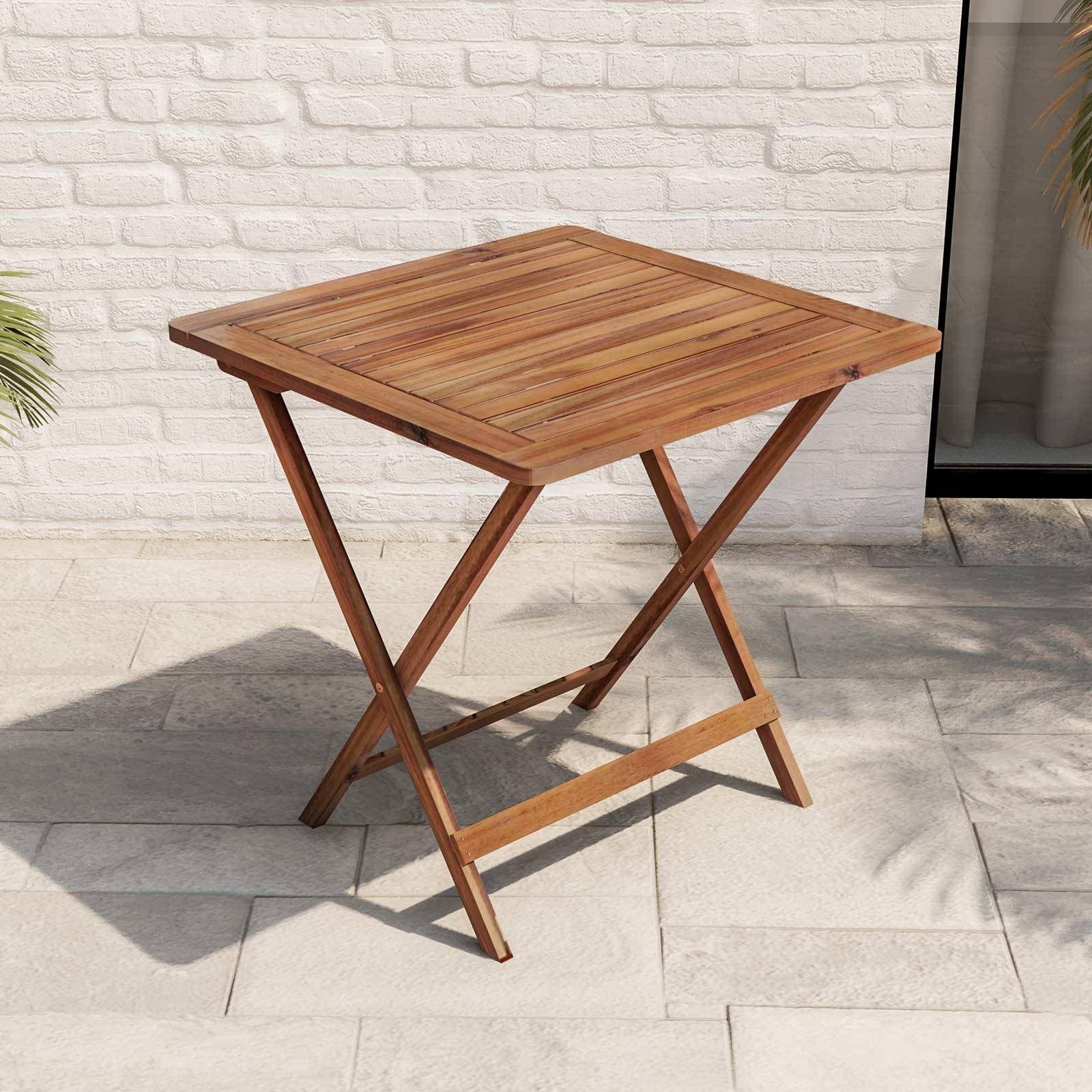 Tavolo da pranzo pieghevole 70x70 cm in legno d'acacia - Paja