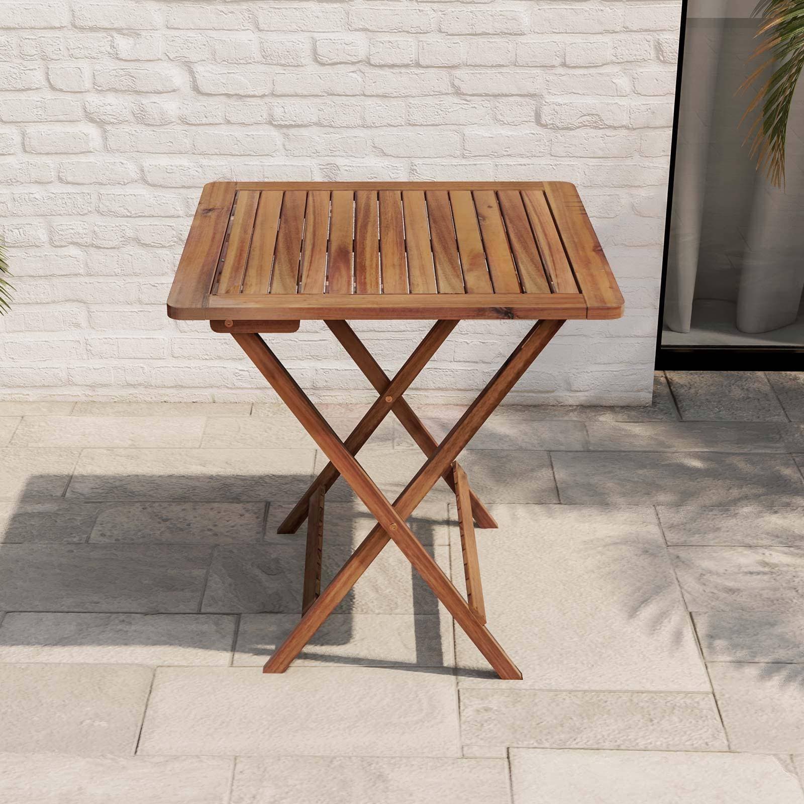 Tavolo da pranzo pieghevole 70x70 cm in legno d'acacia - Paja