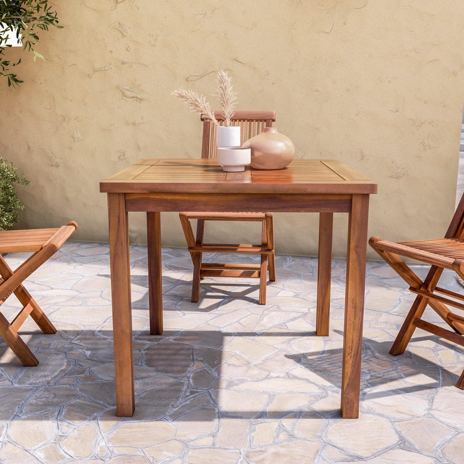 Tavolo da pranzo 80x80 cm in legno teak - Louis