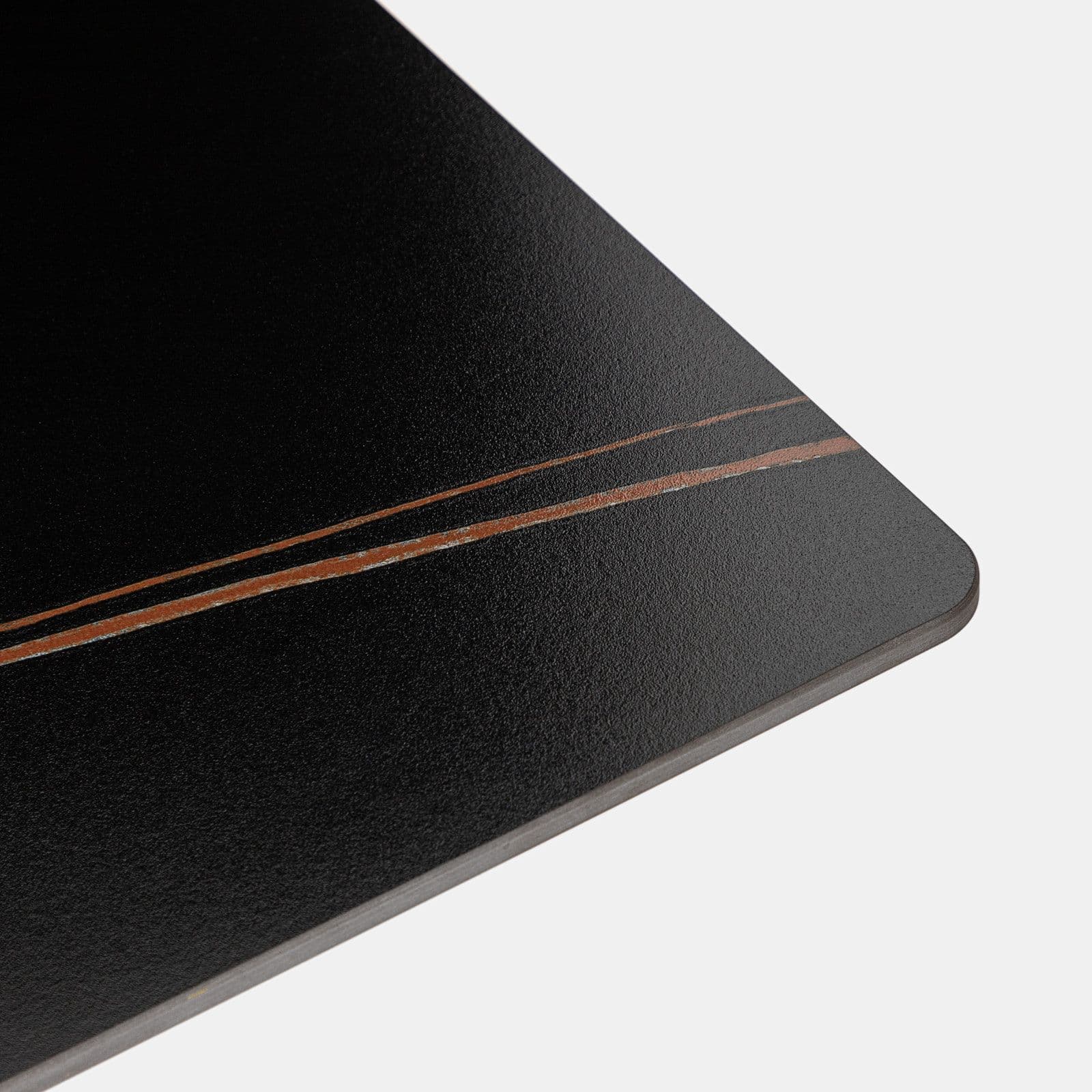 Scrivania 150x90 cm piano ceramica 12 mm e base in acciaio nero - Masao