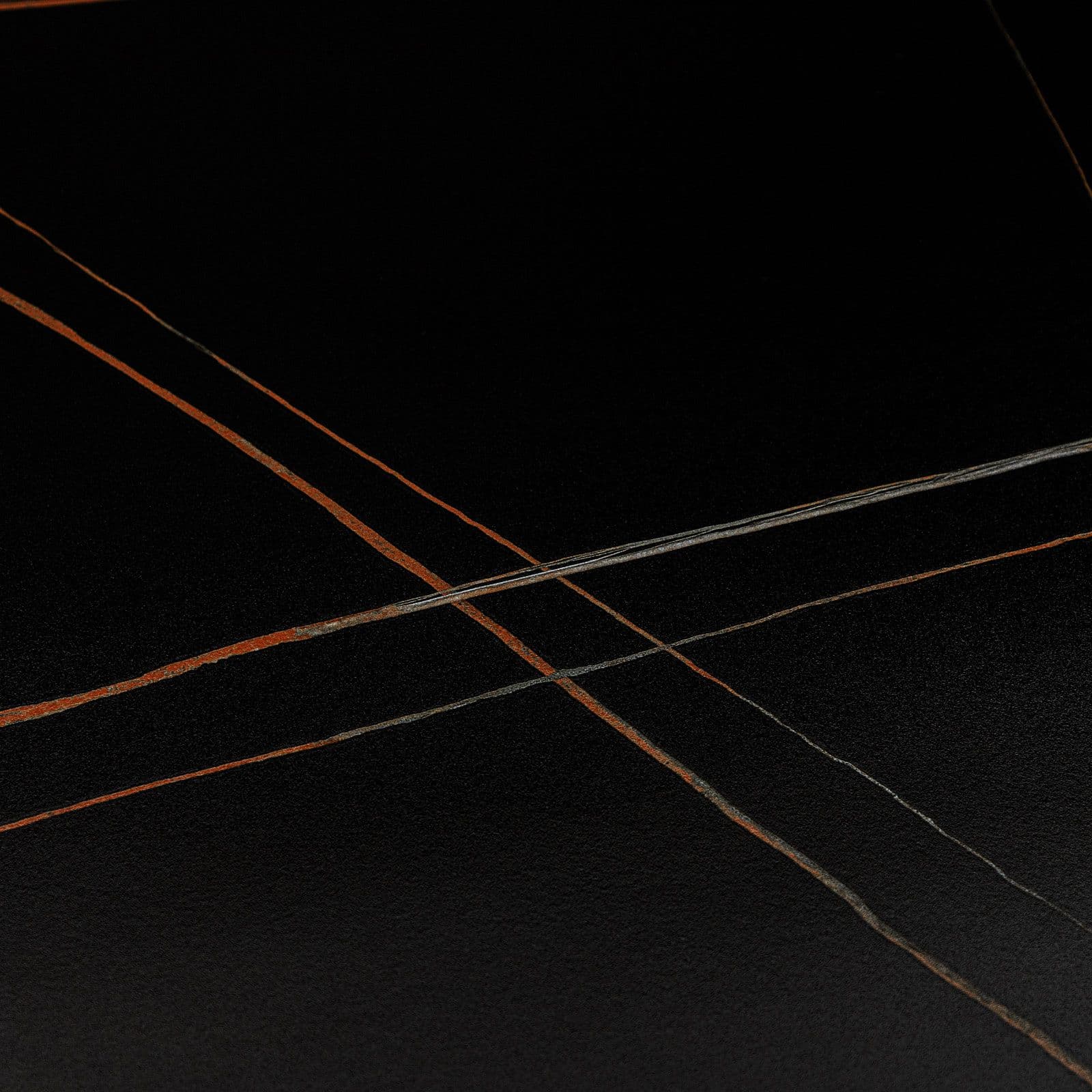 Scrivania 150x90 cm piano ceramica 12 mm e base in acciaio nero - Masao