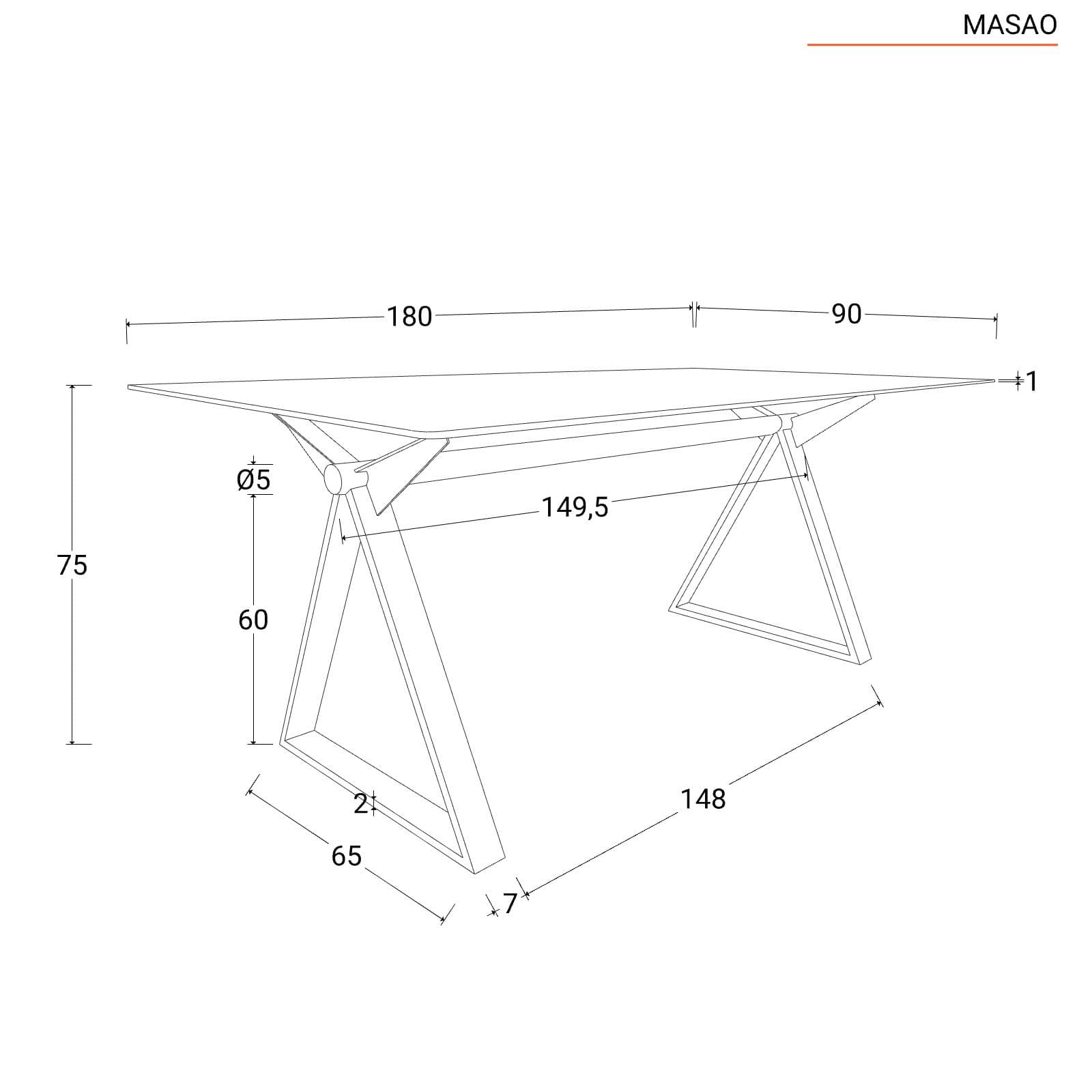 Scrivania 180x90 cm piano vetro temperato 10 mm e base in acciaio bianco - Masao XL
