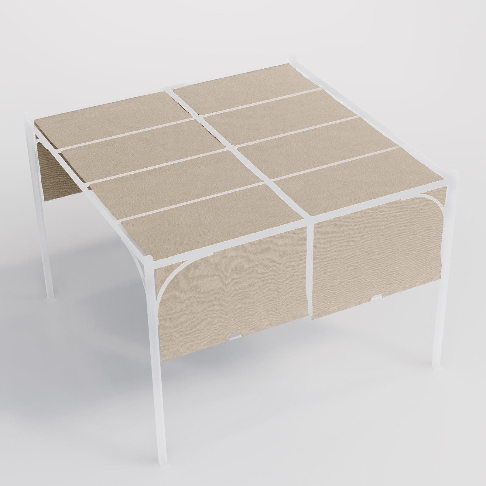 Telo di ricambio 3x3 m ecrù per gazebo con tetto scorrevole - Edvige