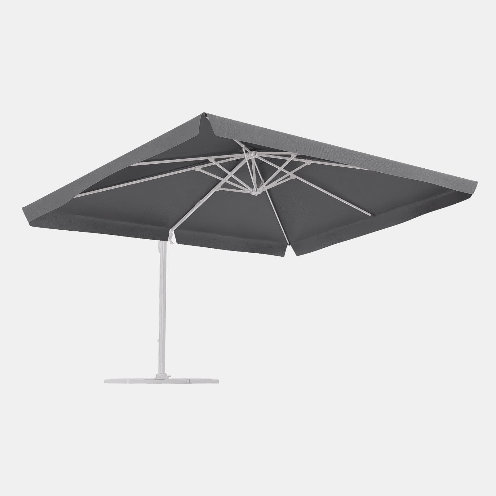 Telo di ricambio 4x3 m grigio con flap per ombrellone Portos
