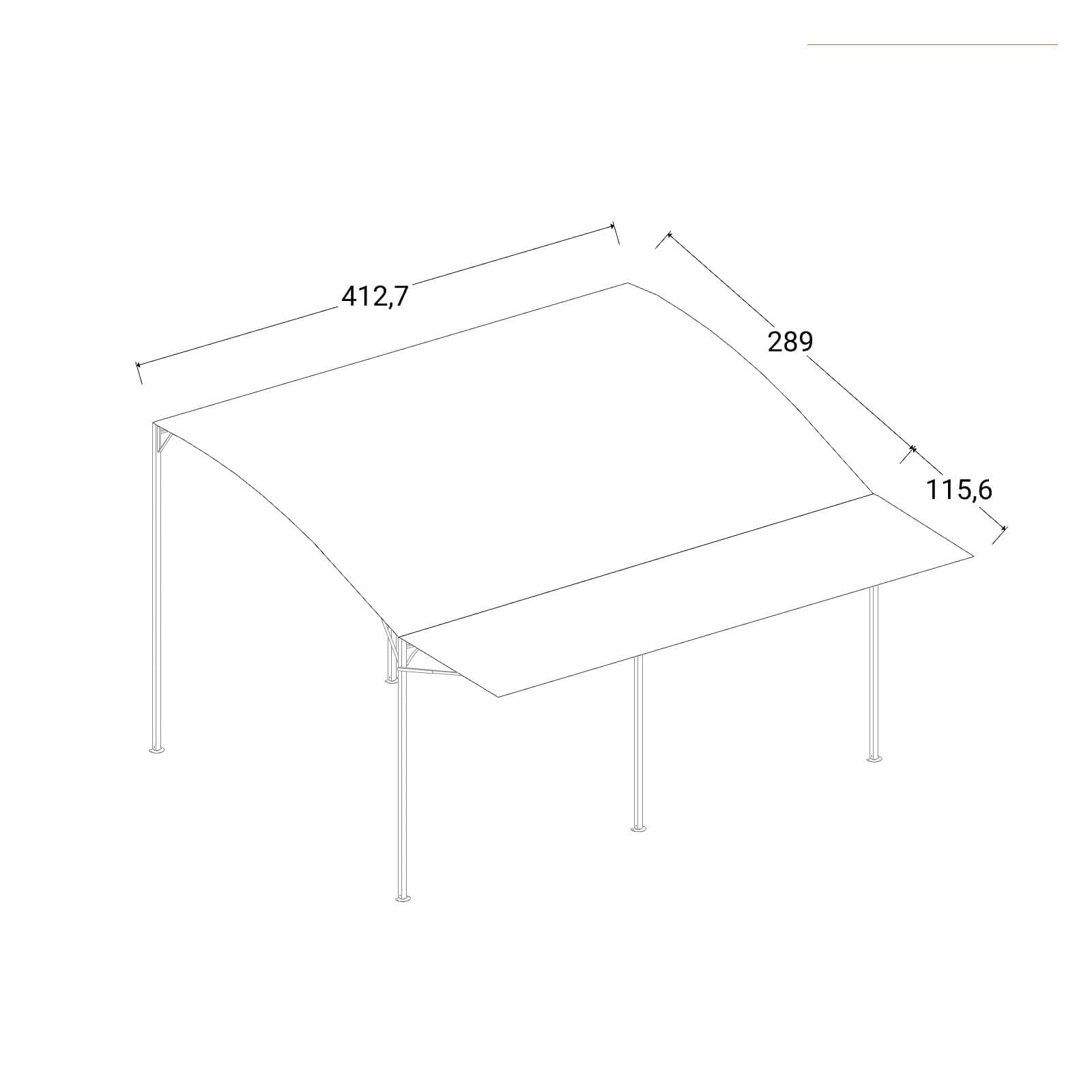 Telo di ricambio grigio per pergola Tharros 4x4 m