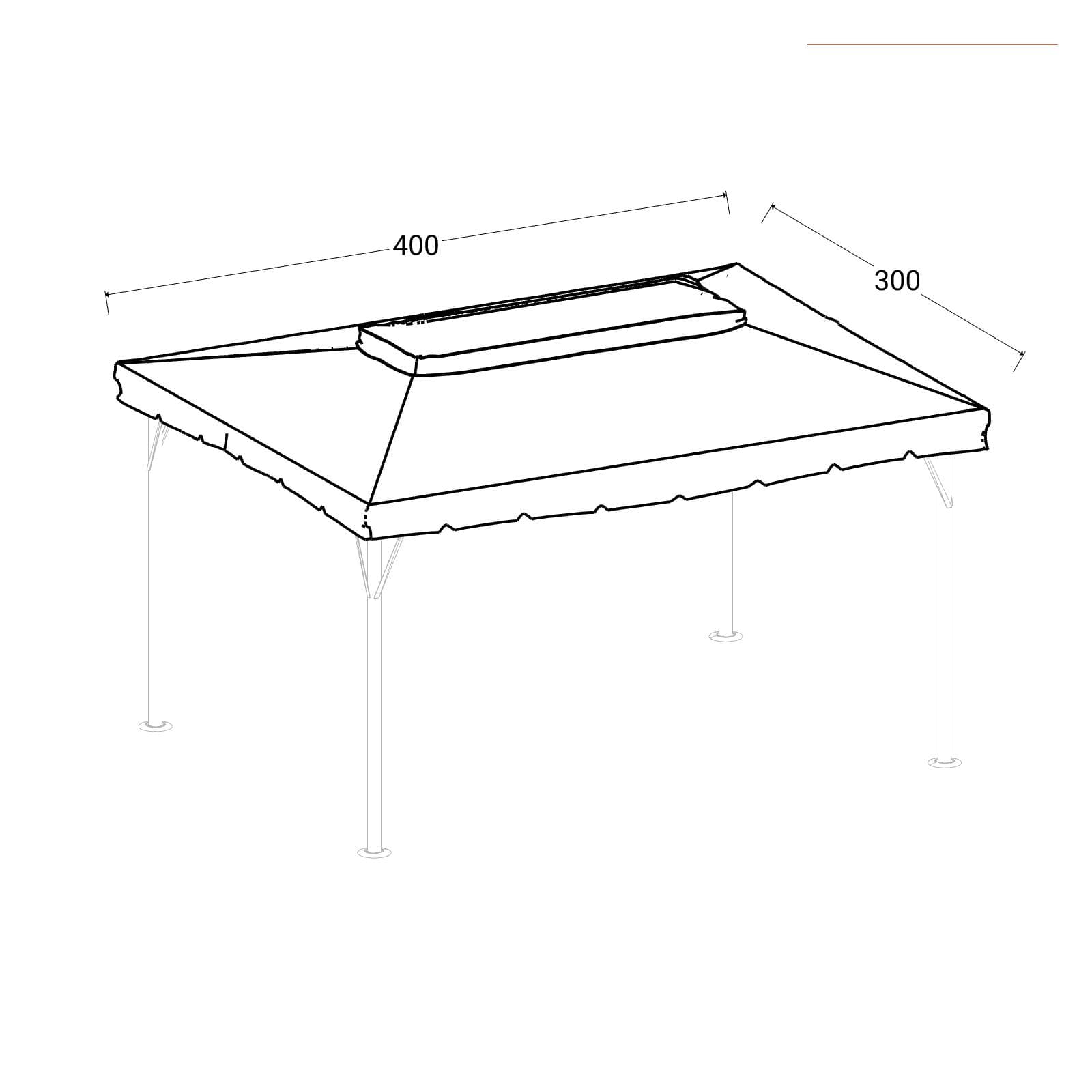 Telo di ricambio per gazebo 3x4 m ecrù - Bolt