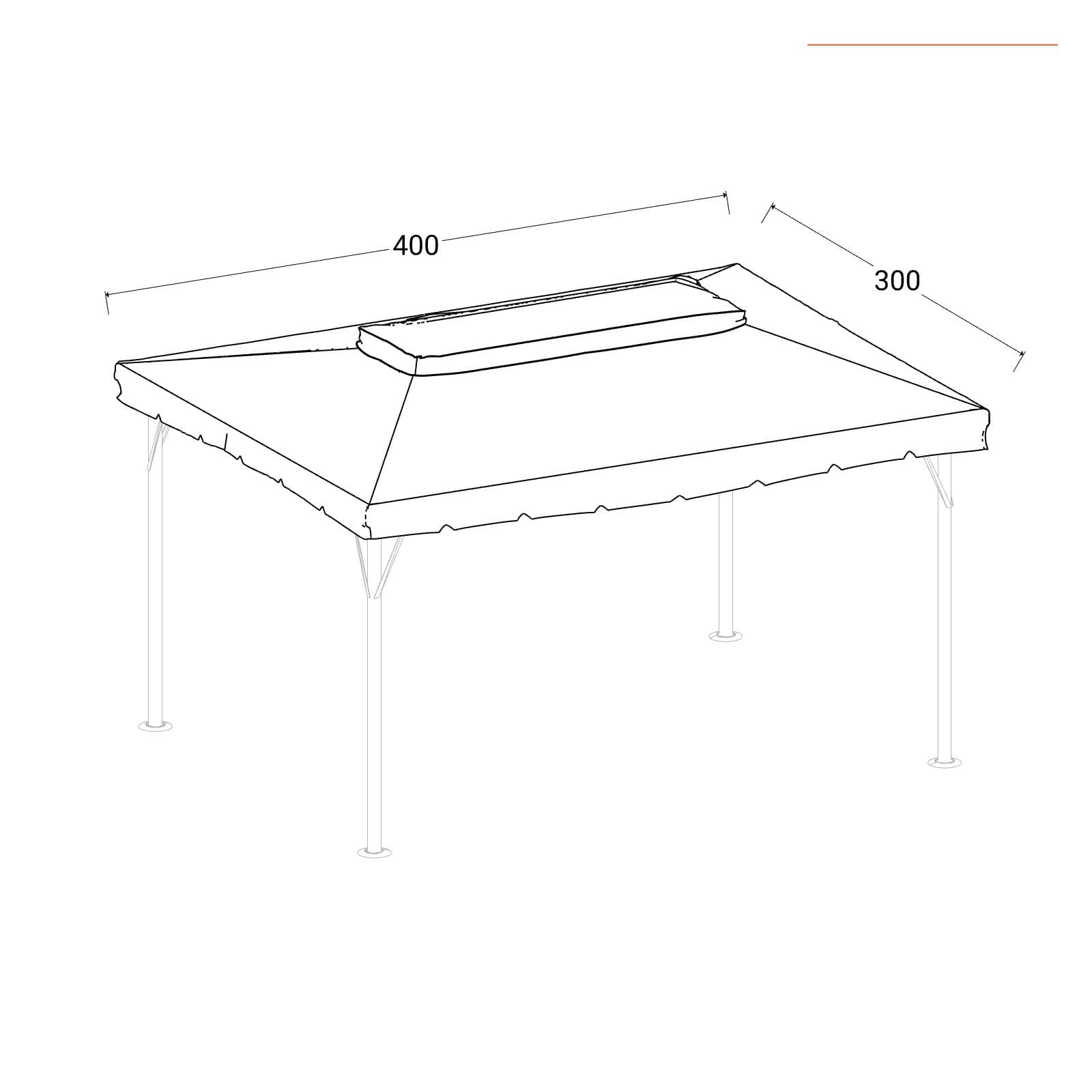 Telo di ricambio per gazebo 3x4 m grigio - Bolt