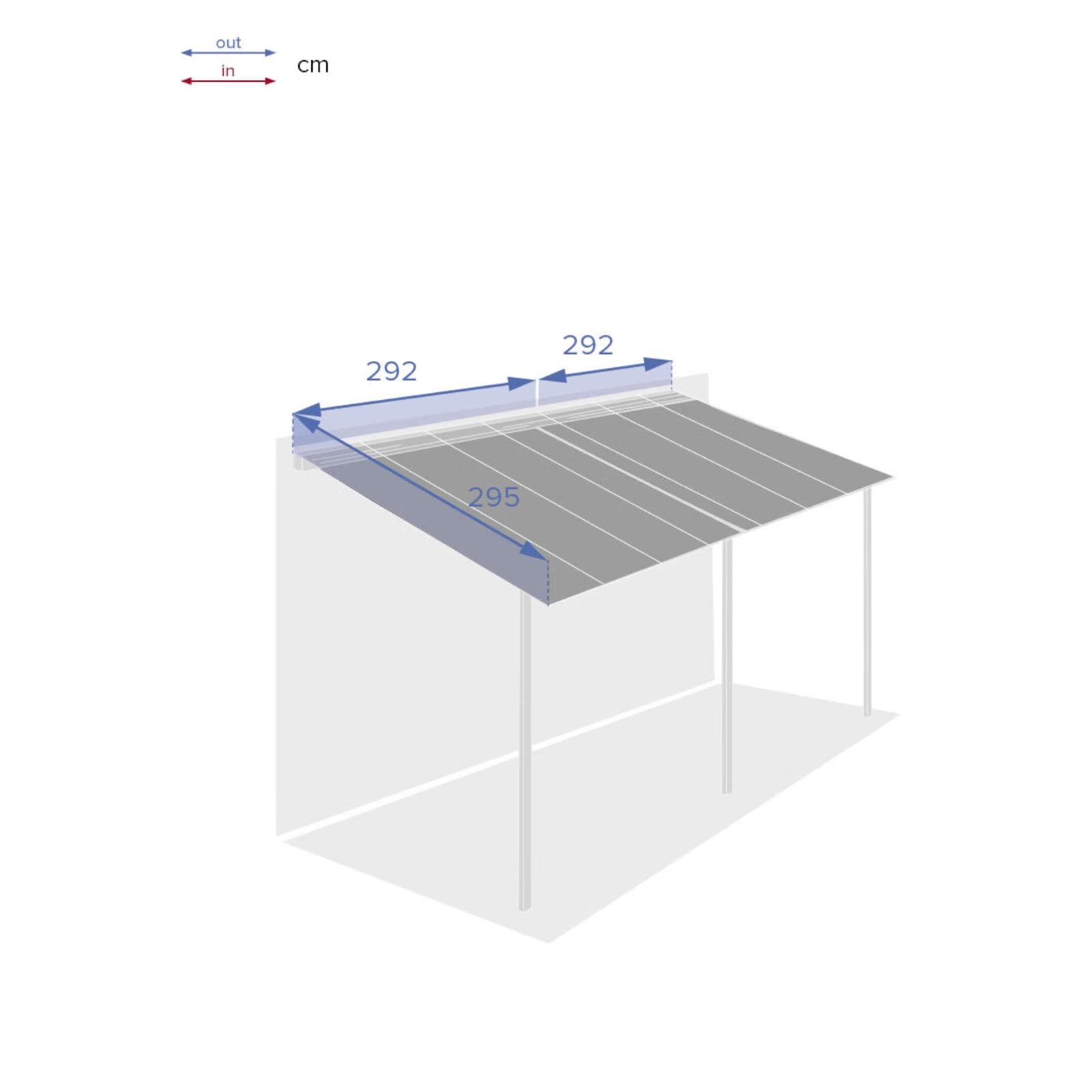 Telo per pergola 6x3 m in poliestere idrorepellente grigio - Shine