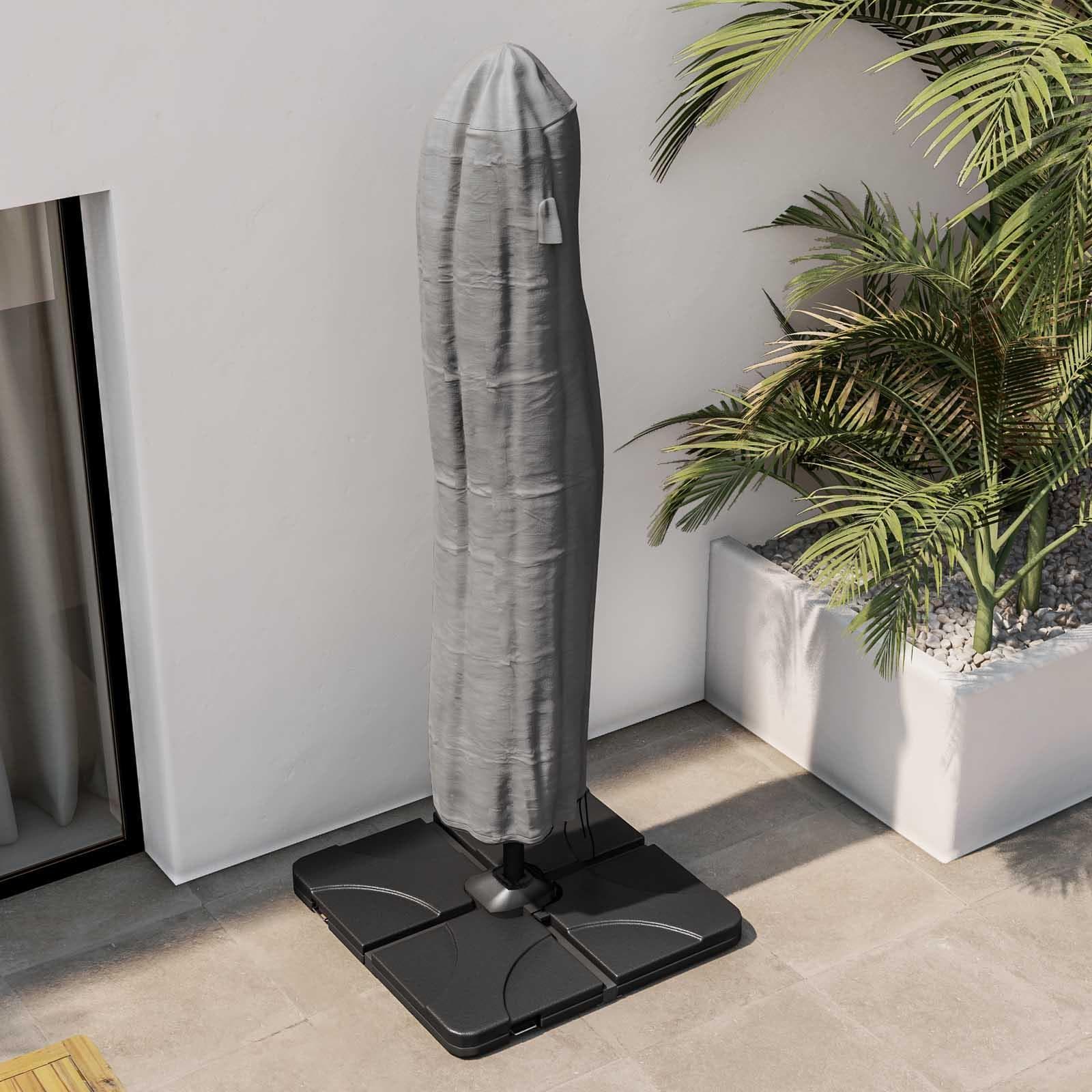 Copertura protettiva per ombrellone in poliestere idrorepellente antracite 260 h cm con coulisse regolabile - Wakanda