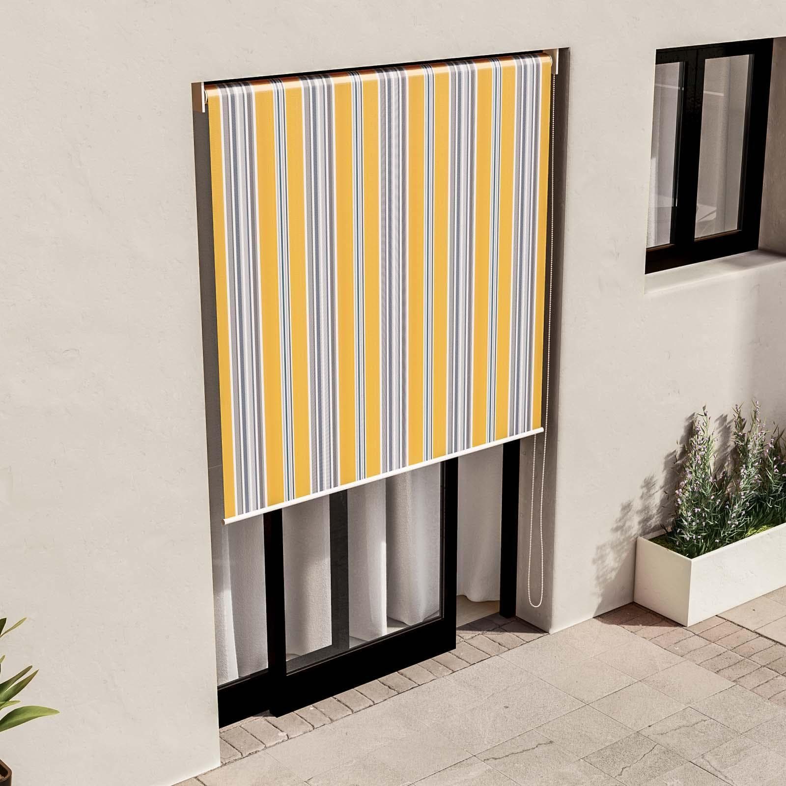 Tenda da sole a caduta verticale 150x250h cm gialla a righe