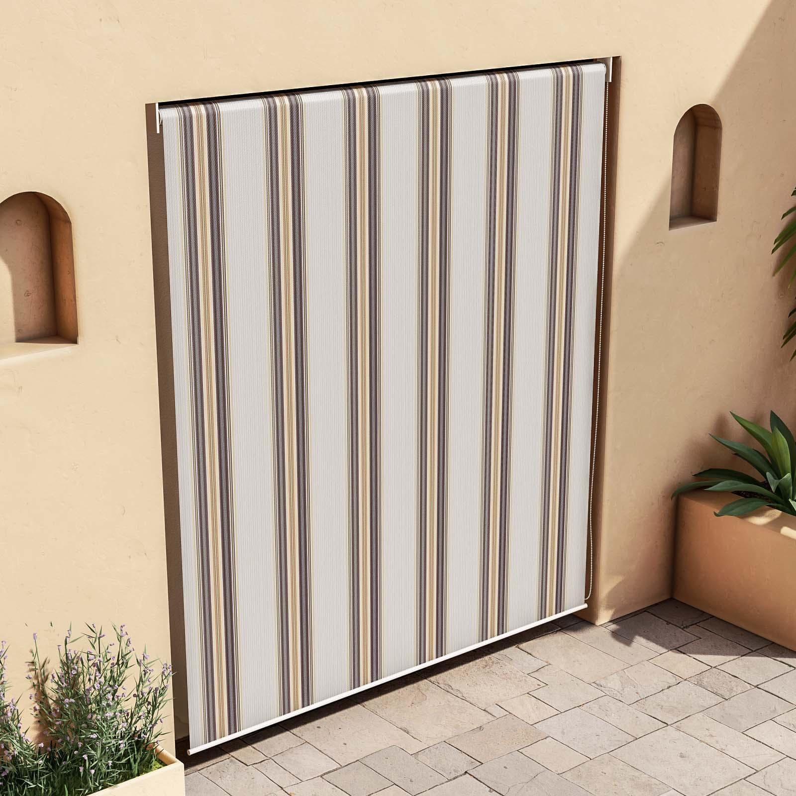Tenda da sole a caduta verticale 200x250h cm beige a righe