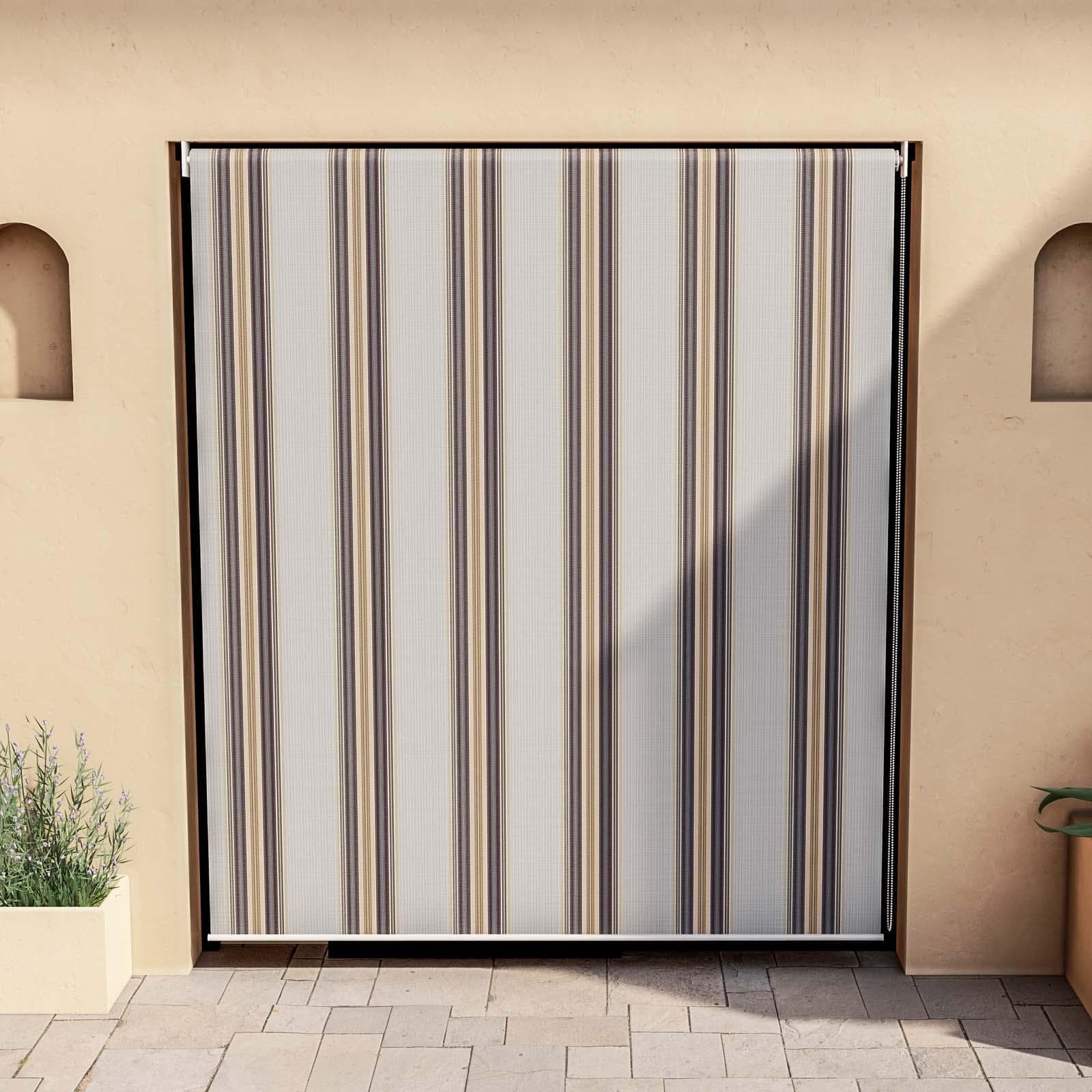 Tenda da sole a caduta verticale 200x250h cm beige a righe