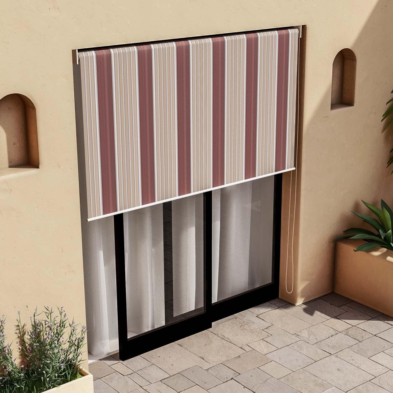 Tenda da sole a caduta verticale 200x250h cm bordeaux a righe