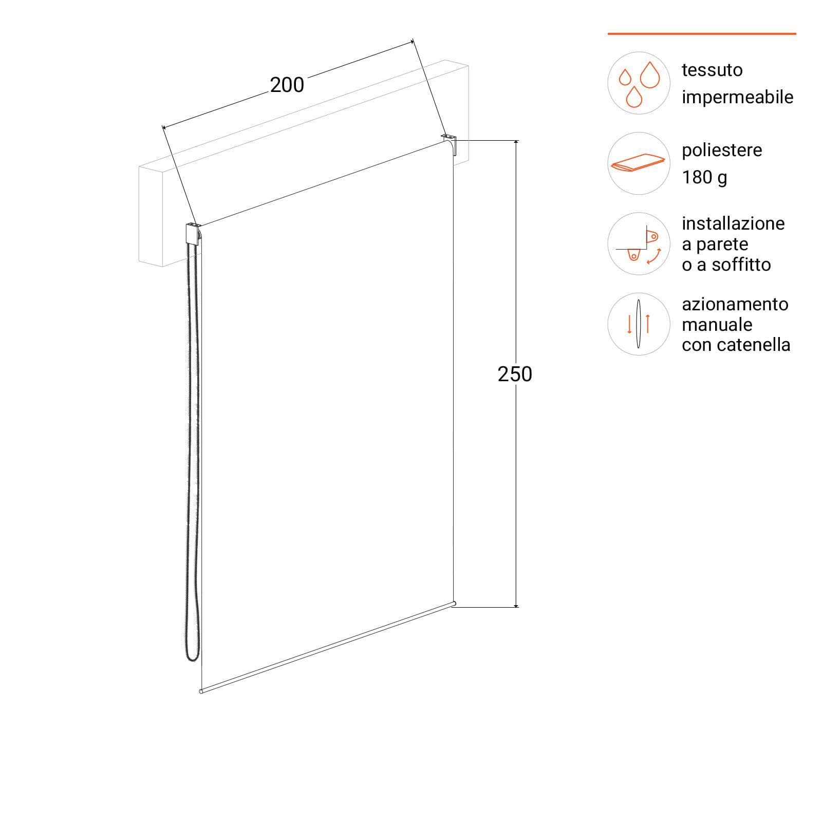 Tenda da sole a caduta verticale 200x250h cm gialla a righe