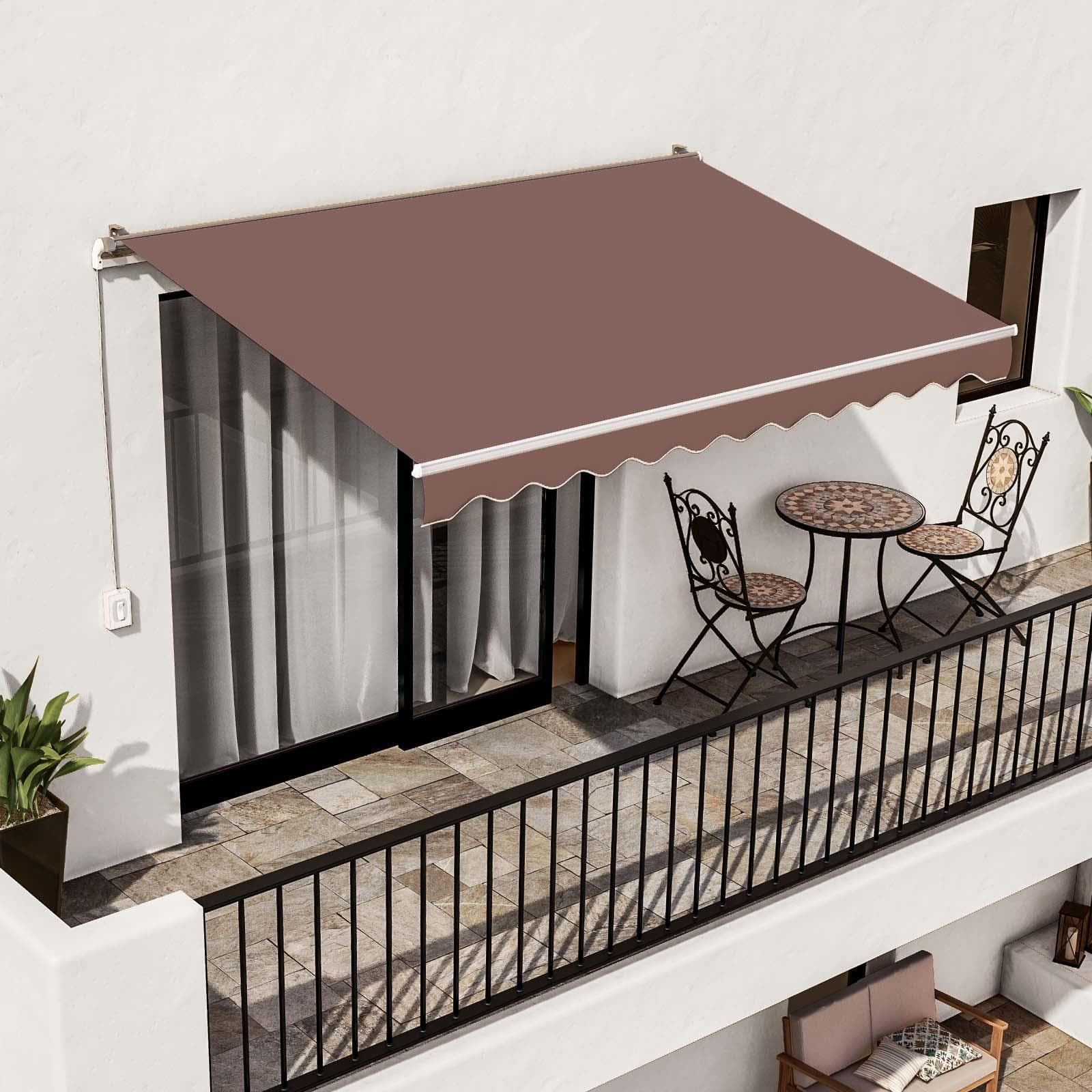 Tenda da sole motorizzata 300 cm estensione 200 cm marrone con interruttore