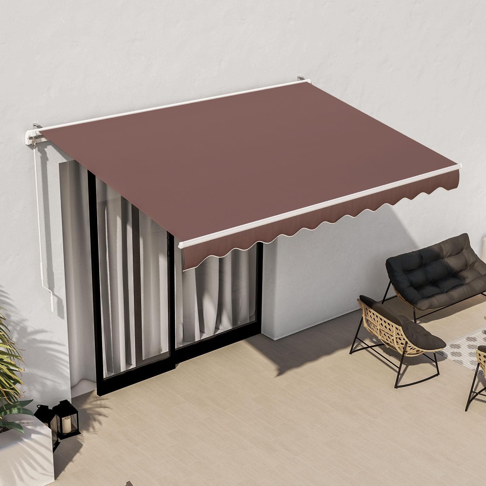 Tenda da sole retrattile 300 cm estensione 200 cm marrone