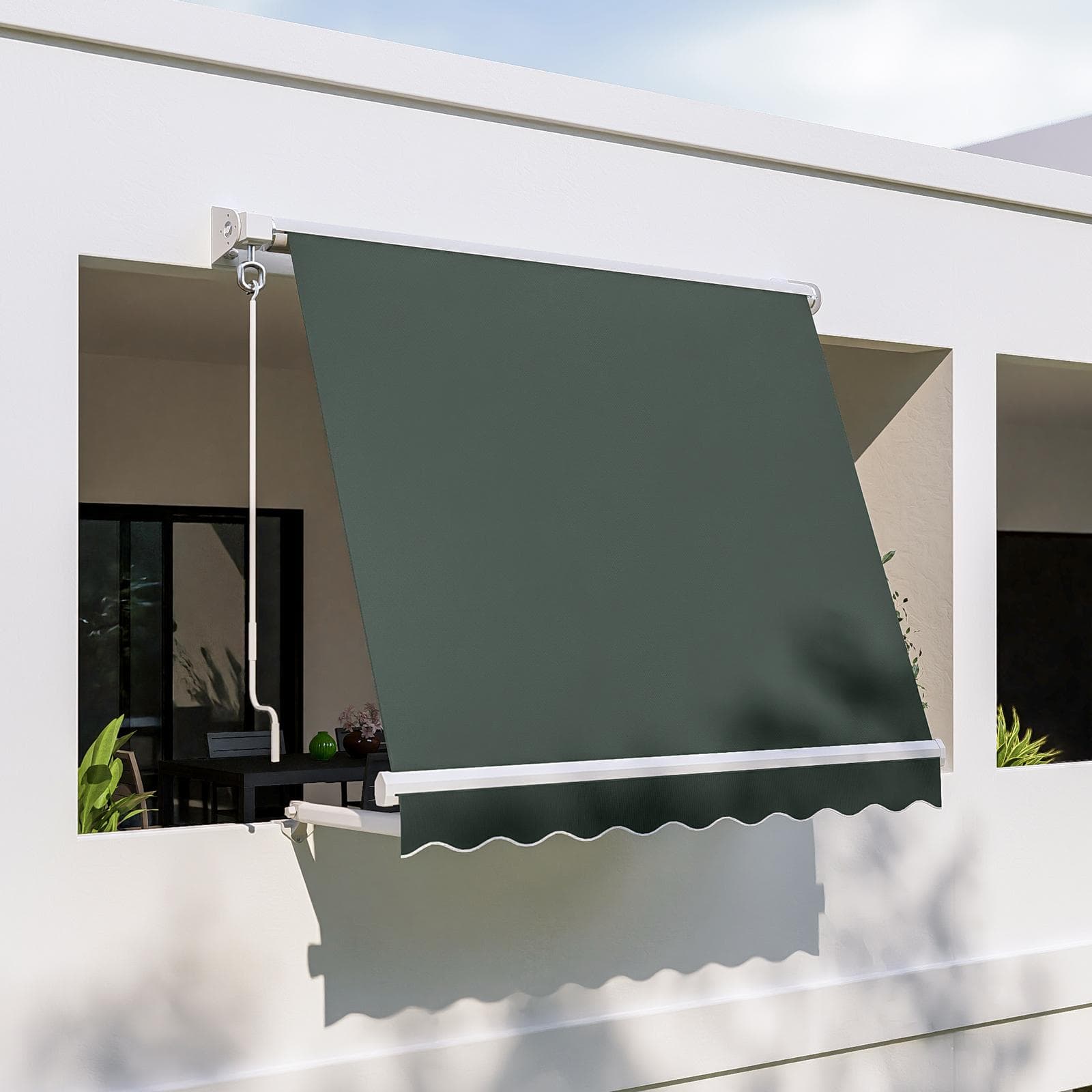 AMYA TENDA DA SOLE C/ BRACCI LARGA 300 ESTENSIONE 250 CM VERDE *CANVASSPRE-250*
