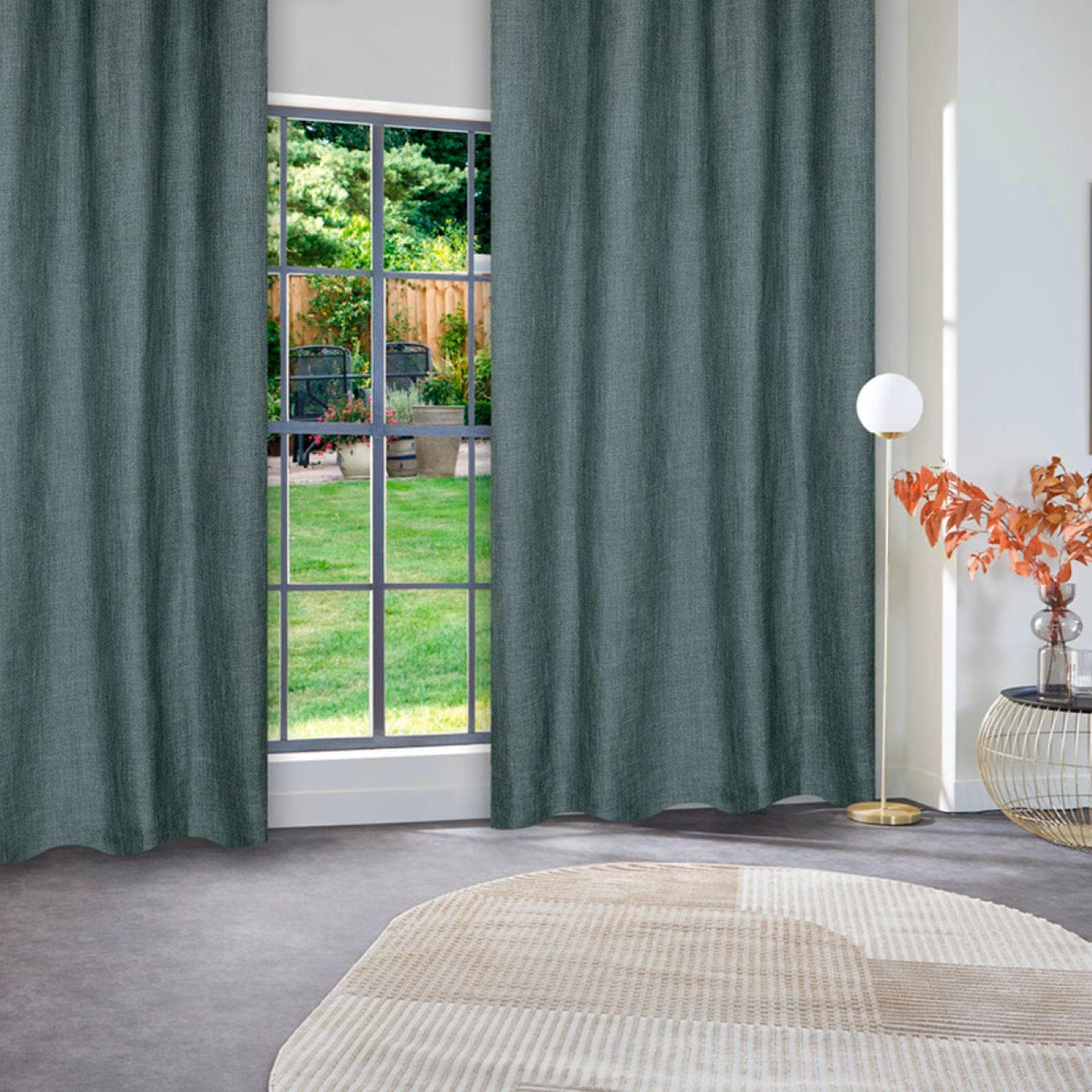 Tenda filtrante 140x260h cm in tessuto effetto lino verde lime - Cremy