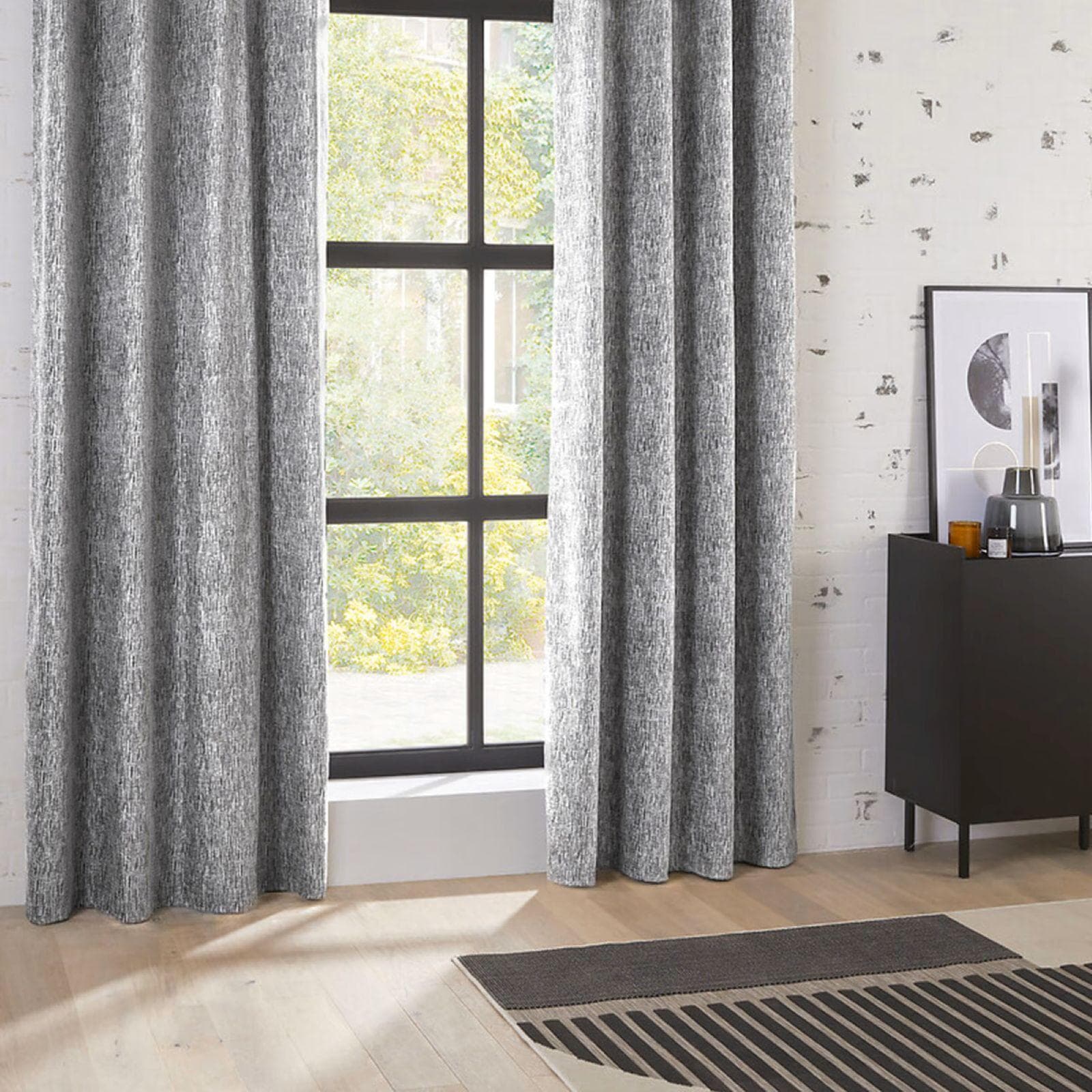 Tenda oscurante 140x260h cm in tessuto melange grigio - Pius