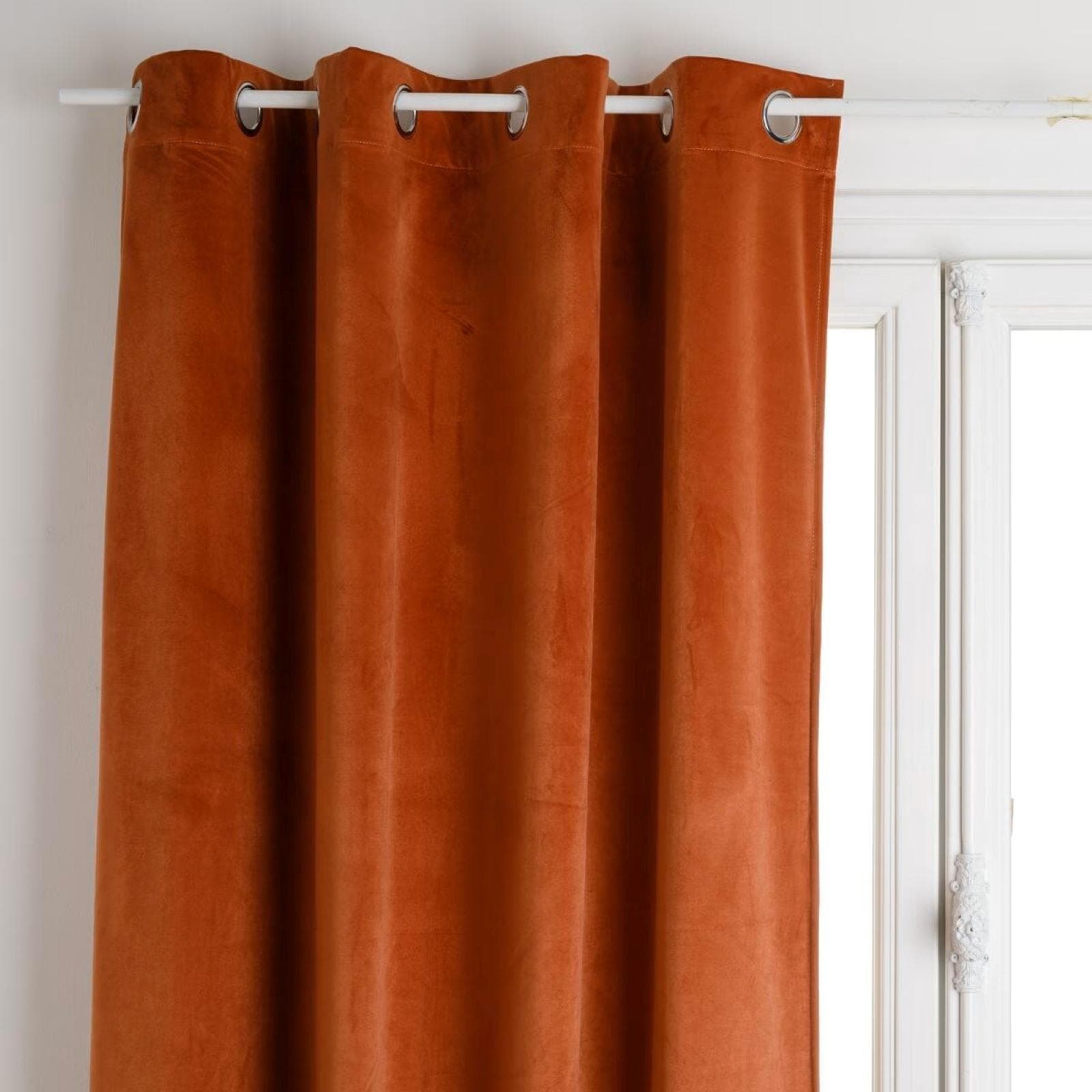 Tenda oscurante 140x260h cm in velluto terracotta