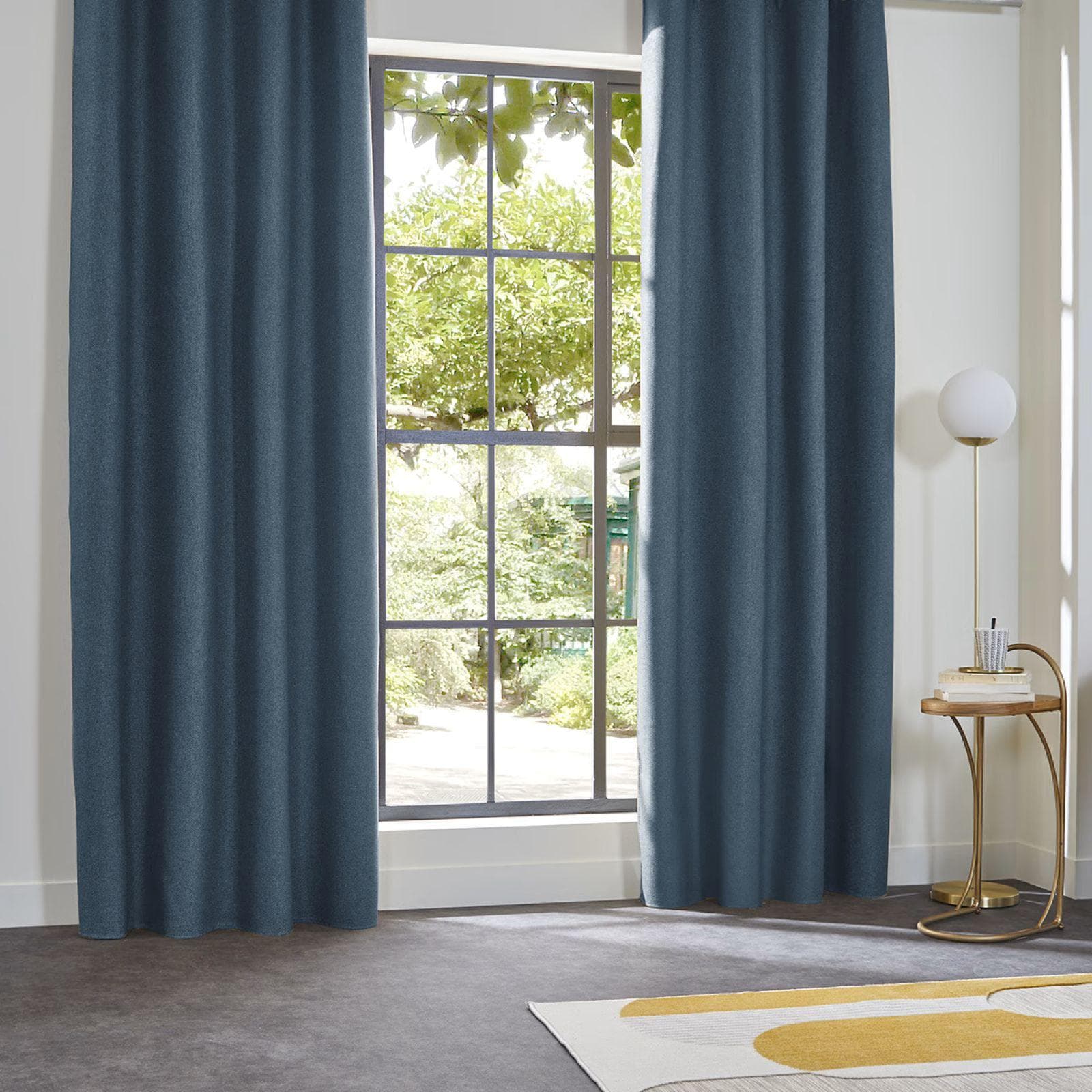Tenda oscurante e isolante 140x260h cm in tessuto jacquard blu scuro - Tikala