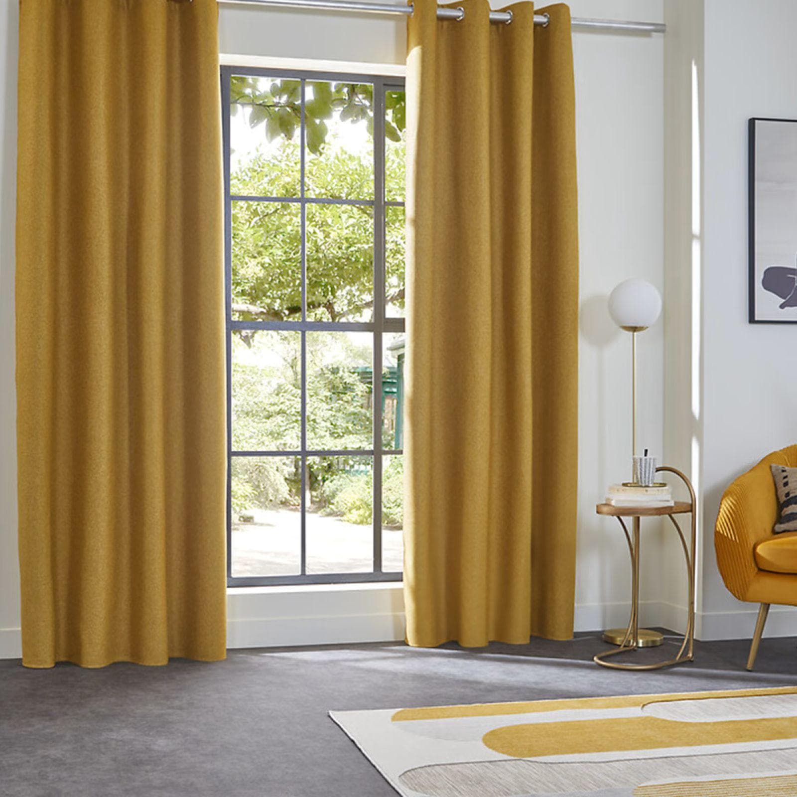 Tenda oscurante e isolante 140x260h cm in tessuto jacquard ocra - Tikala