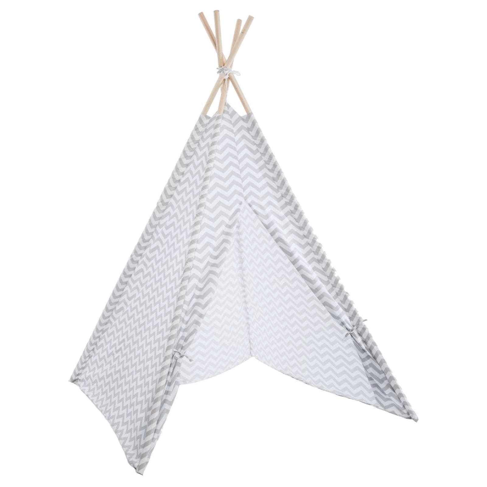 Tenda per bambini 160h cm in tessuto grigio e legno - Kids