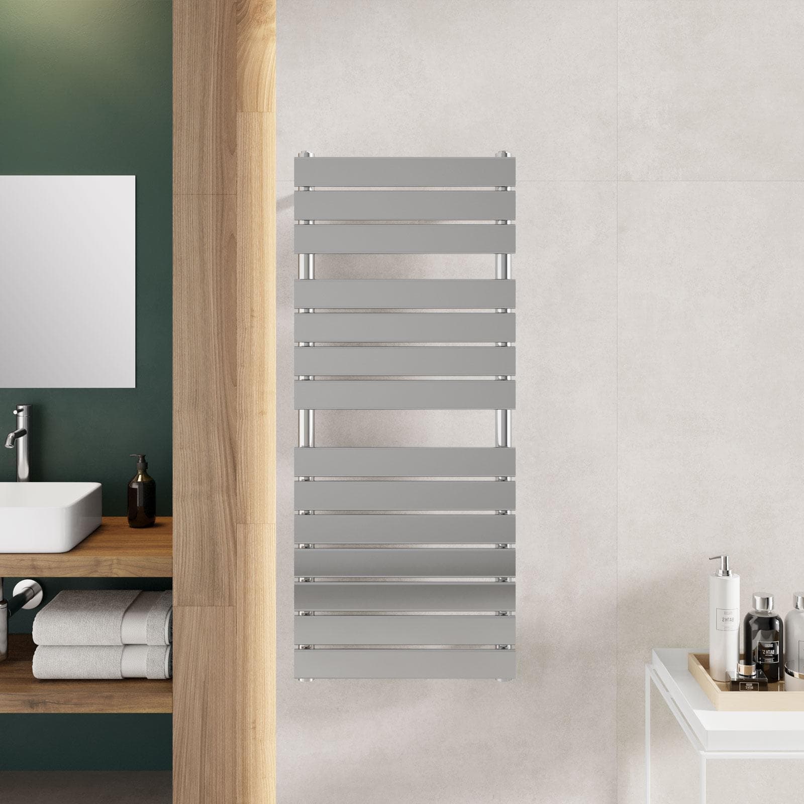 Termoarredo a tubo piatto 1200x500 mm cromato - Melfi