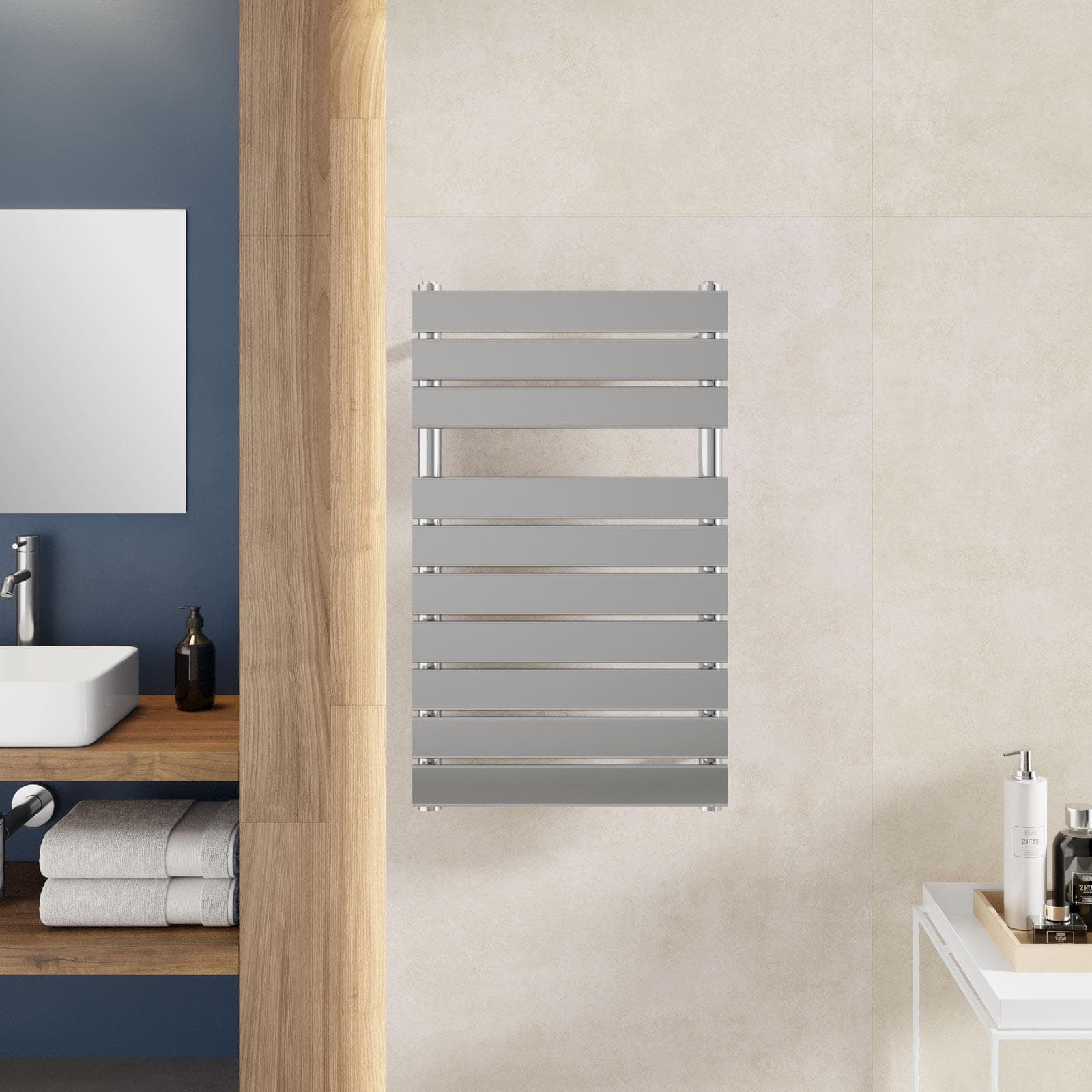 Termoarredo a tubo piatto 840x500 mm cromo - Melfi