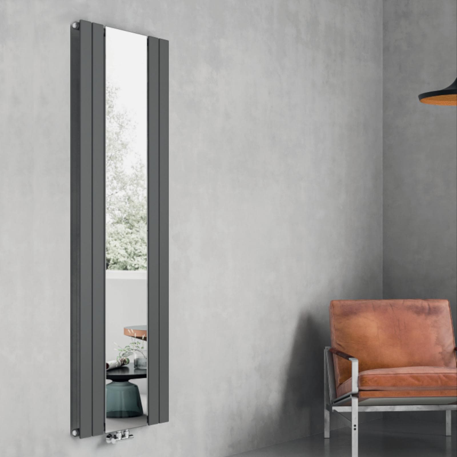 Termoarredo 1800x600 antracite con specchio - Empoli di Lazzarini
