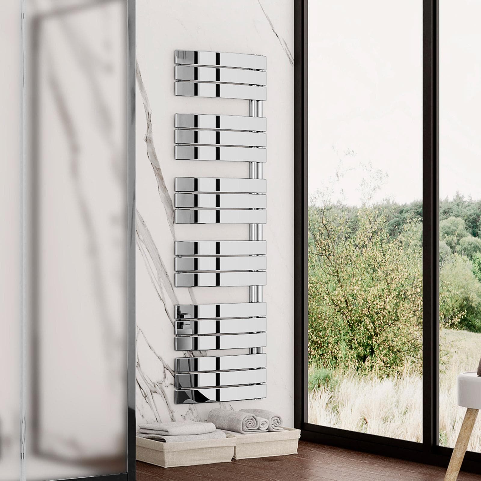 Termoarredo 1680x550 mm cromo tubi curvi - Pieve di Lazzarini