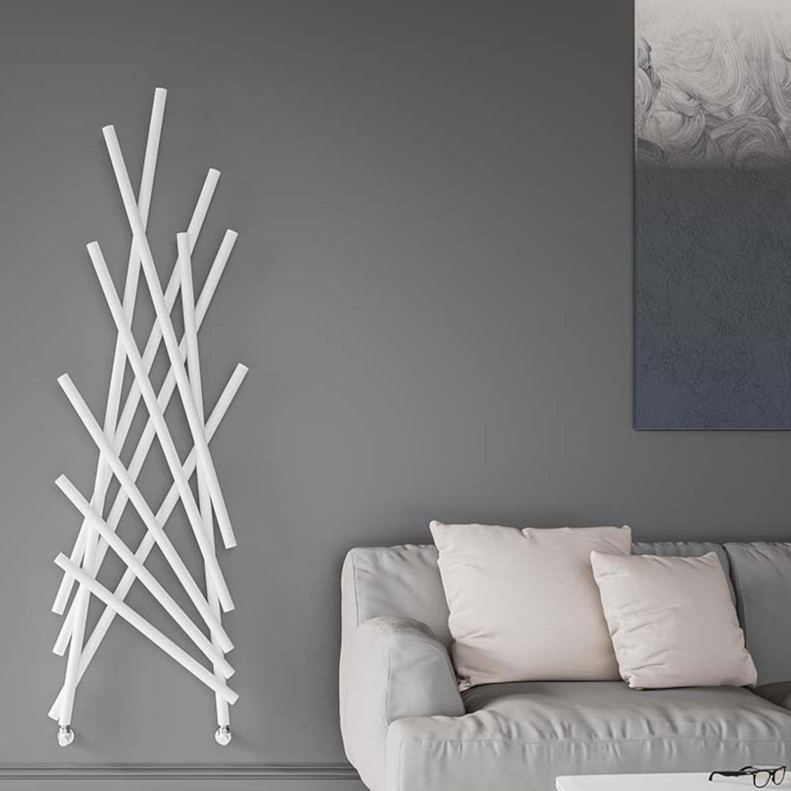 Termoarredo 1731x568 mm in acciaio color mineral white - Shanghai di Lazzarini