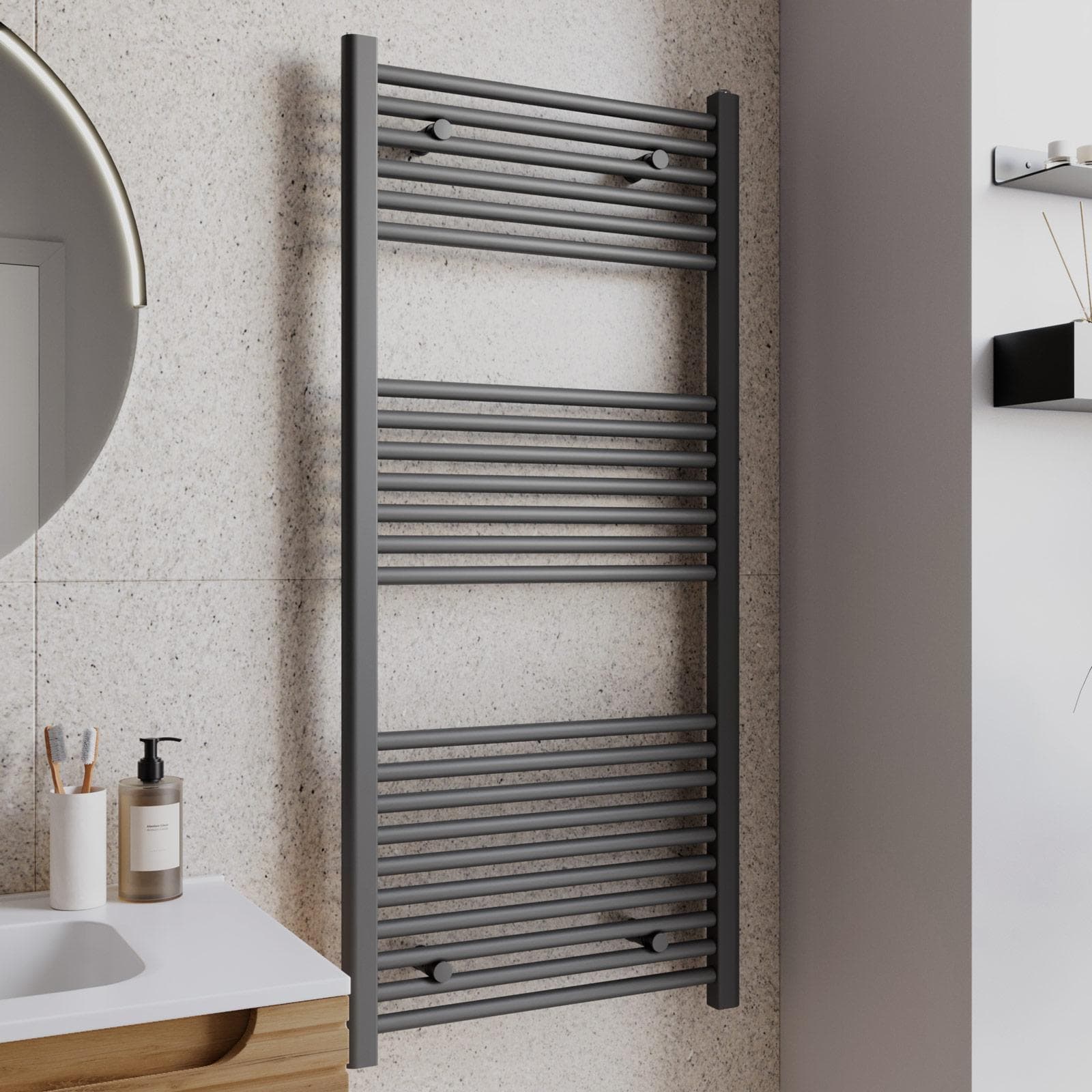 Termoarredo scaldasalviette 1200x500 antracite interasse 450 mm - Alpina