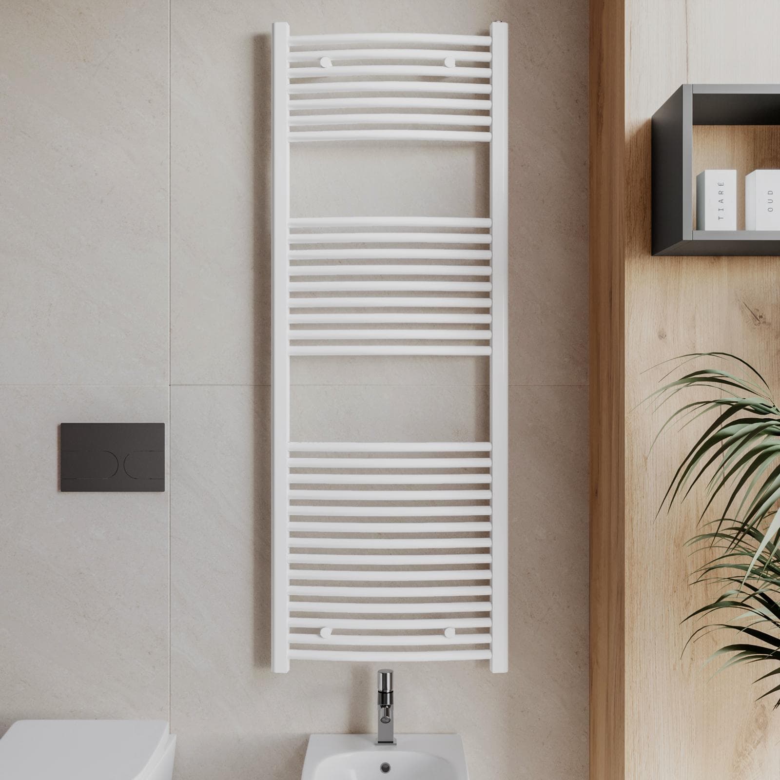Termoarredo scaldasalviette 1500x500 bianco curvo interasse 450 mm - Alpina