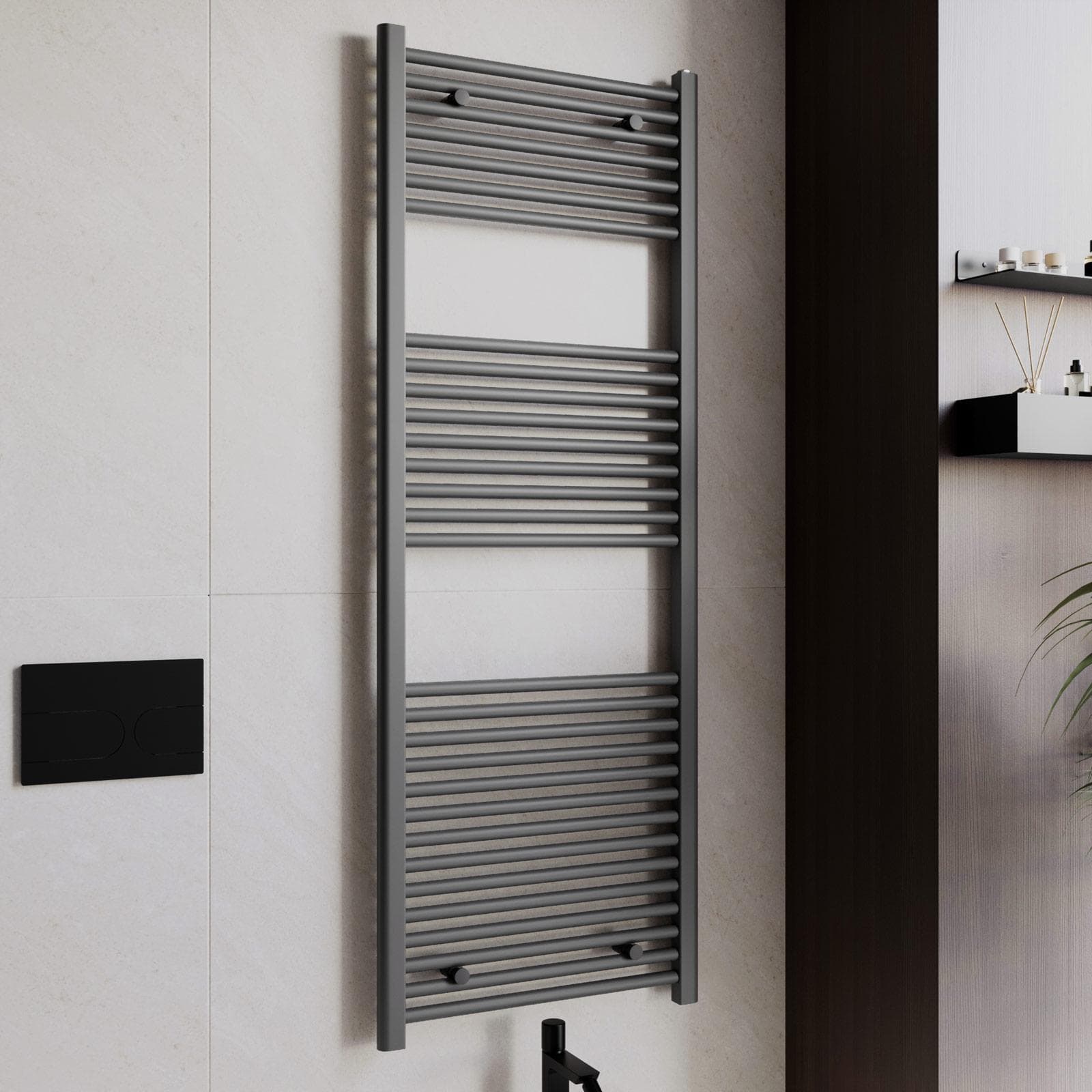 Termoarredo scaldasalviette 1500x550 antracite interasse 500 mm - Alpina