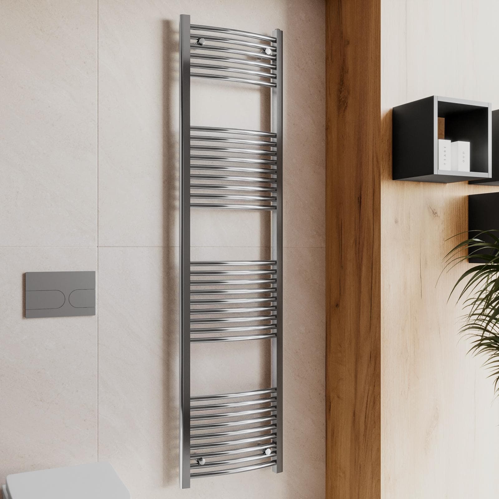 Termoarredo scaldasalviette 1800x450 cromato curvo interasse 400 mm - Alpina