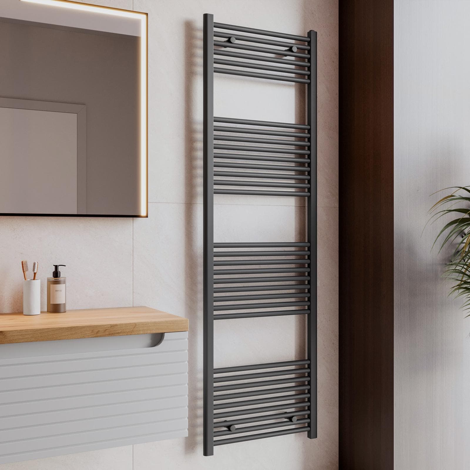 Termoarredo scaldasalviette 1800x500 antracite interasse 450 mm - Alpina