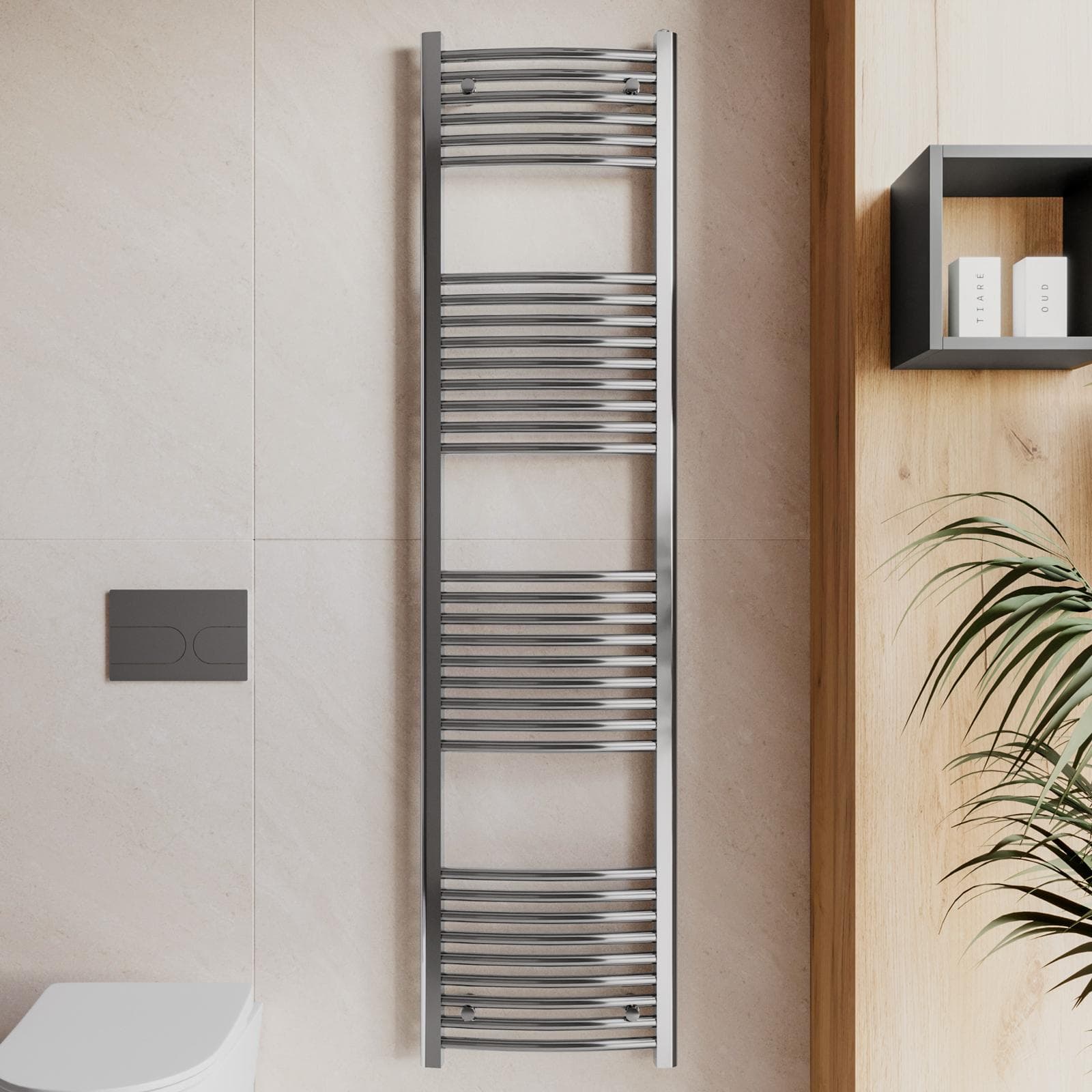Termoarredo scaldasalviette 1800x600 cromato curvo interasse 550 mm - Alpina