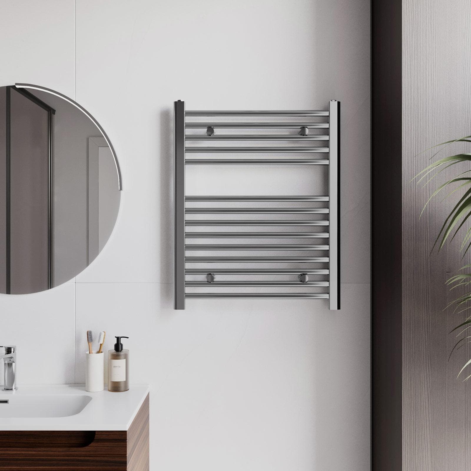 Termoarredo scaldasalviette 680x550 cromato interasse 500 mm - Alpina