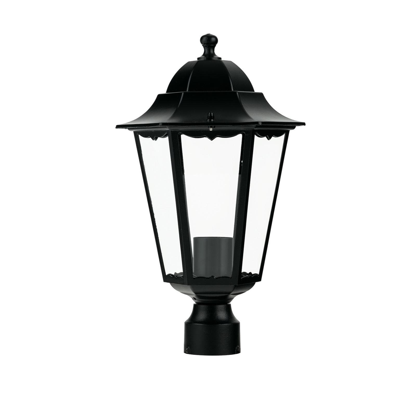 Testa palo lanterna da esterno 22x37,5 cm alluminio nero