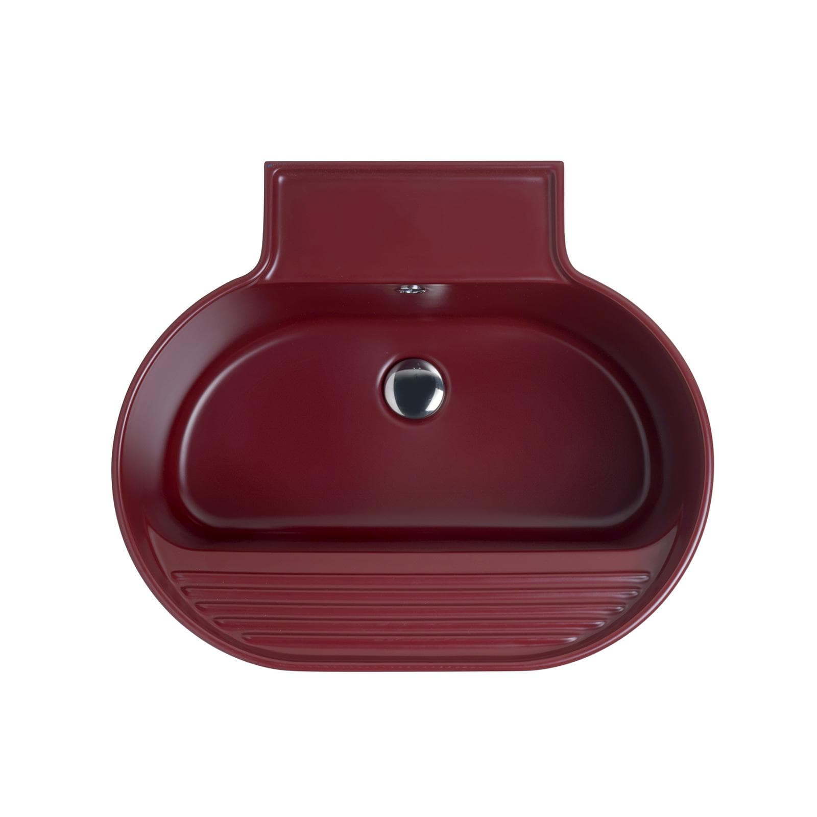 Tino Colavene lavabo/lavello per bagno lavanderia o esterno vinaccia opaco sospeso o appoggio 60x50x30h cm