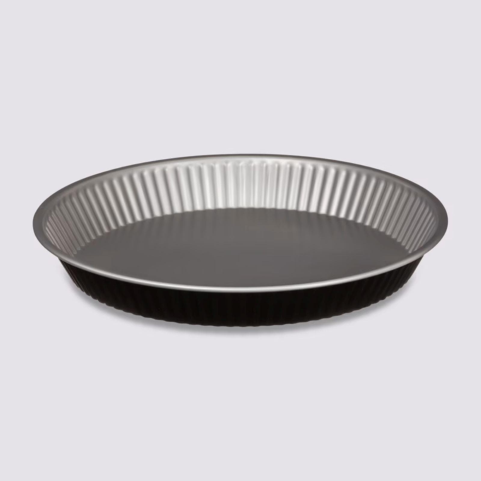 Tortiera rotonda 28 cm in metallo cromo e nero