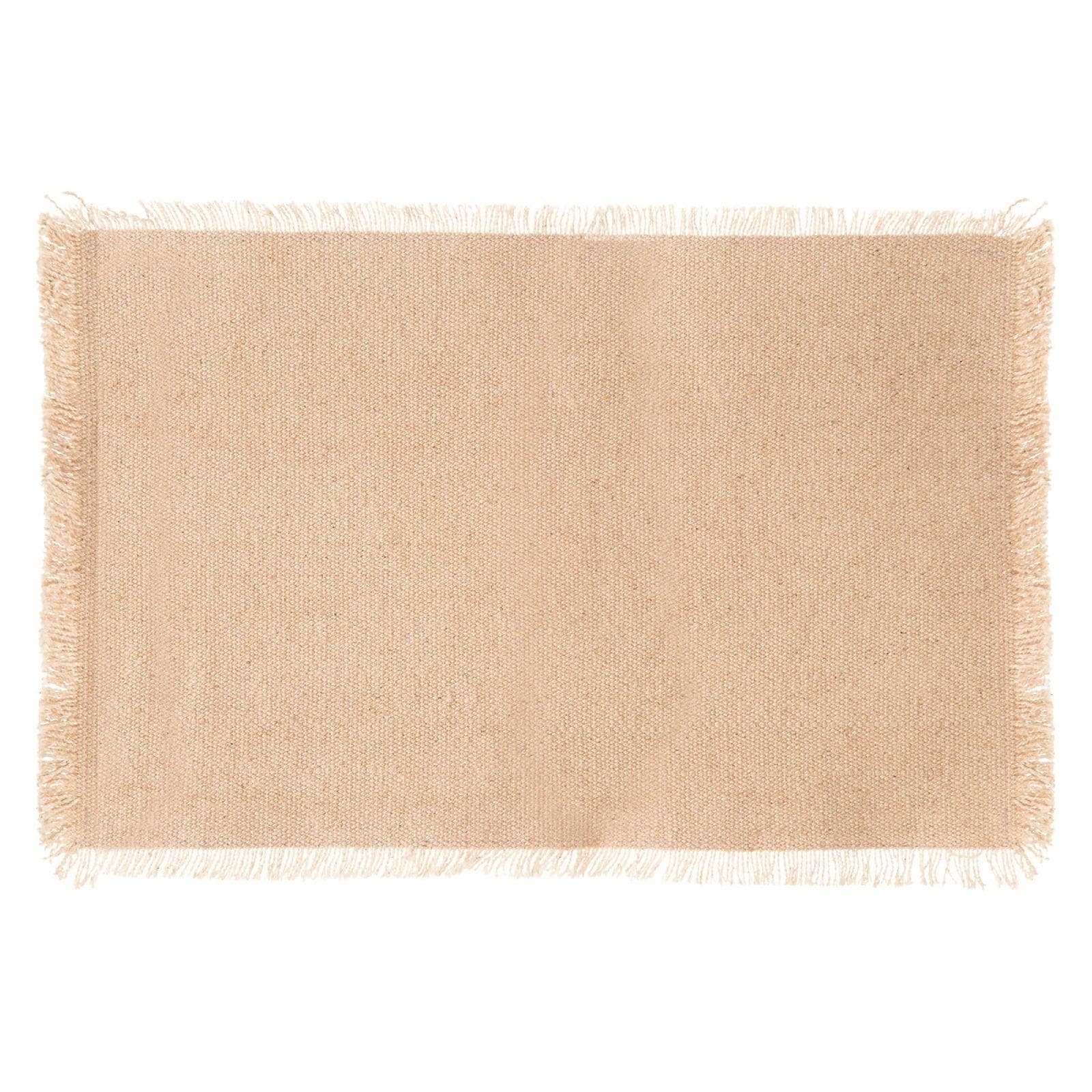Tovaglietta 45x30 cm in cotone beige con frange - Saphir
