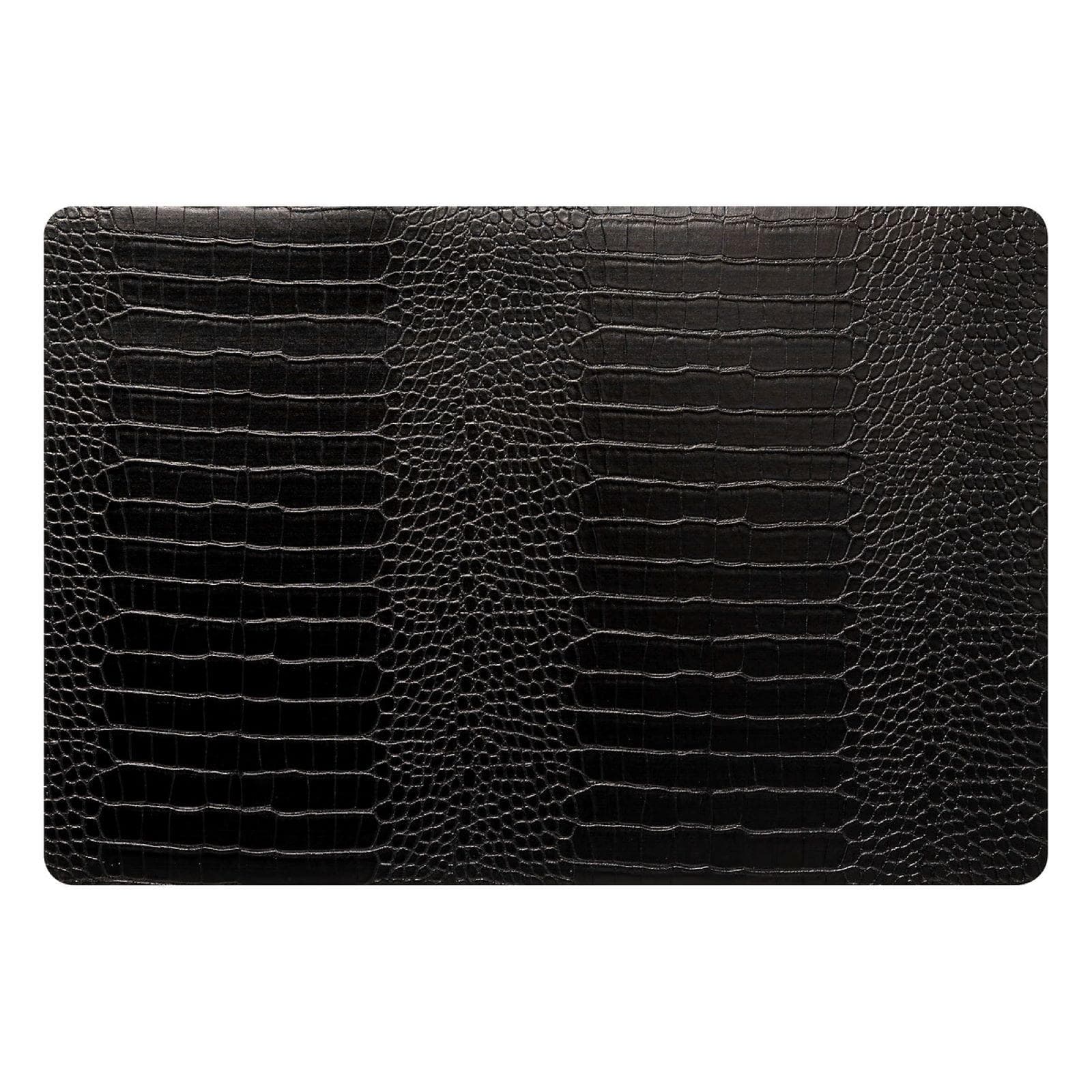 Tovaglietta 49x33 cm in similpelle effetto coccodrillo nero - Caelya