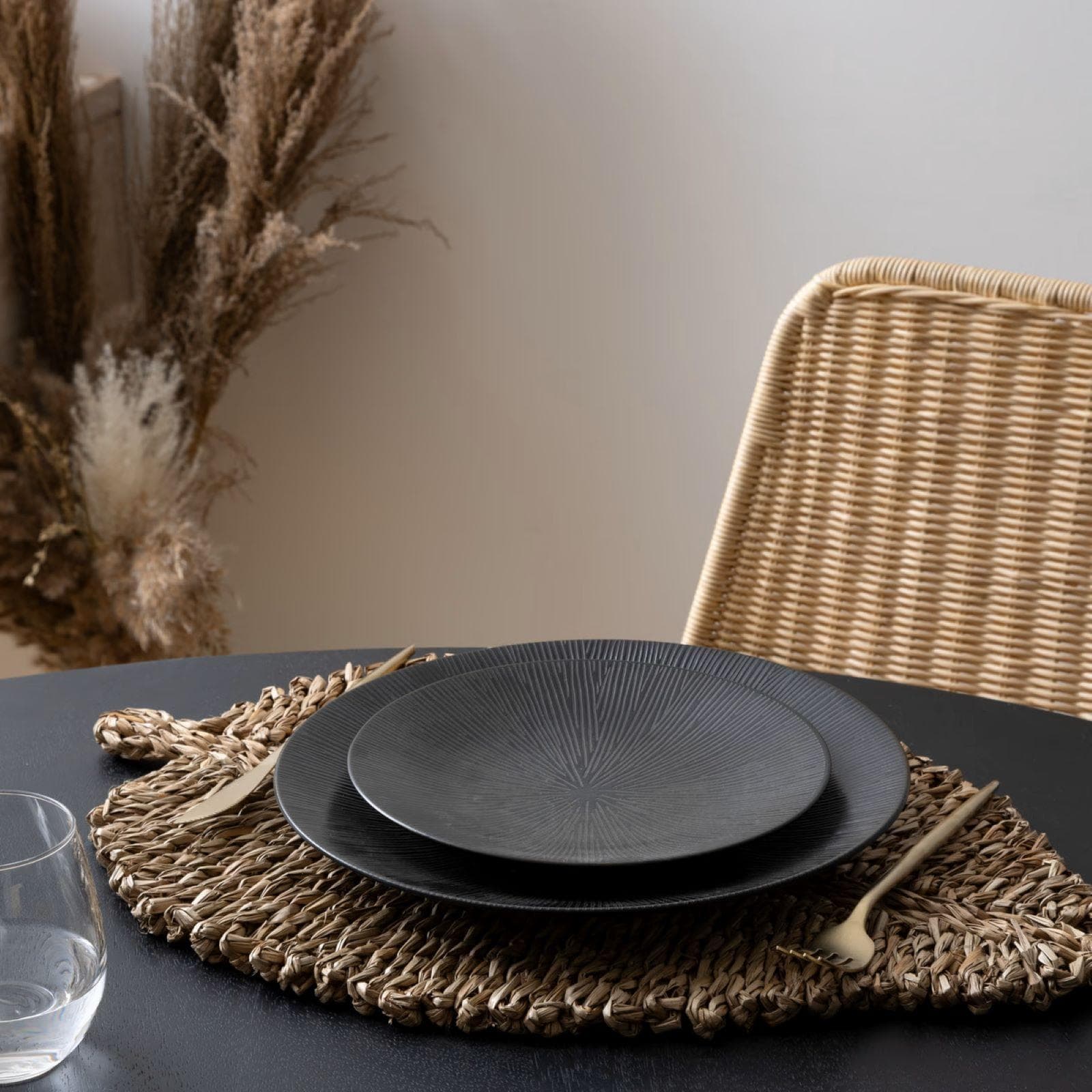 Tovaglietta 48x33 cm intrecciata naturale a forma di foglia
