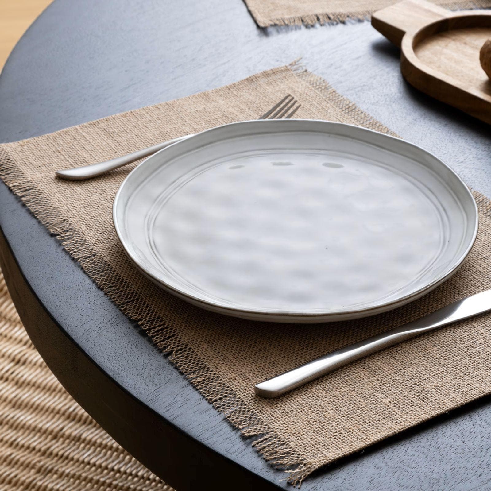 Tovaglietta con frange 45x30 cm in juta beige - Felicis