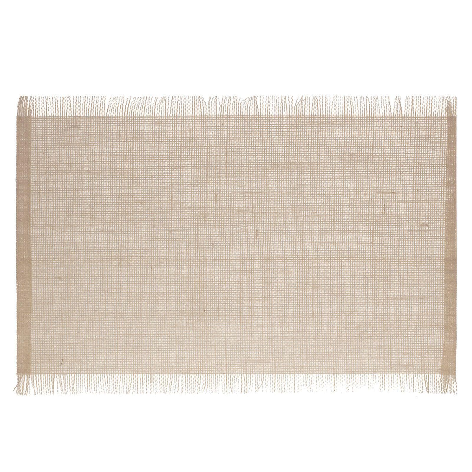 Tovaglietta con frange 45x30 cm in juta beige - Felicis