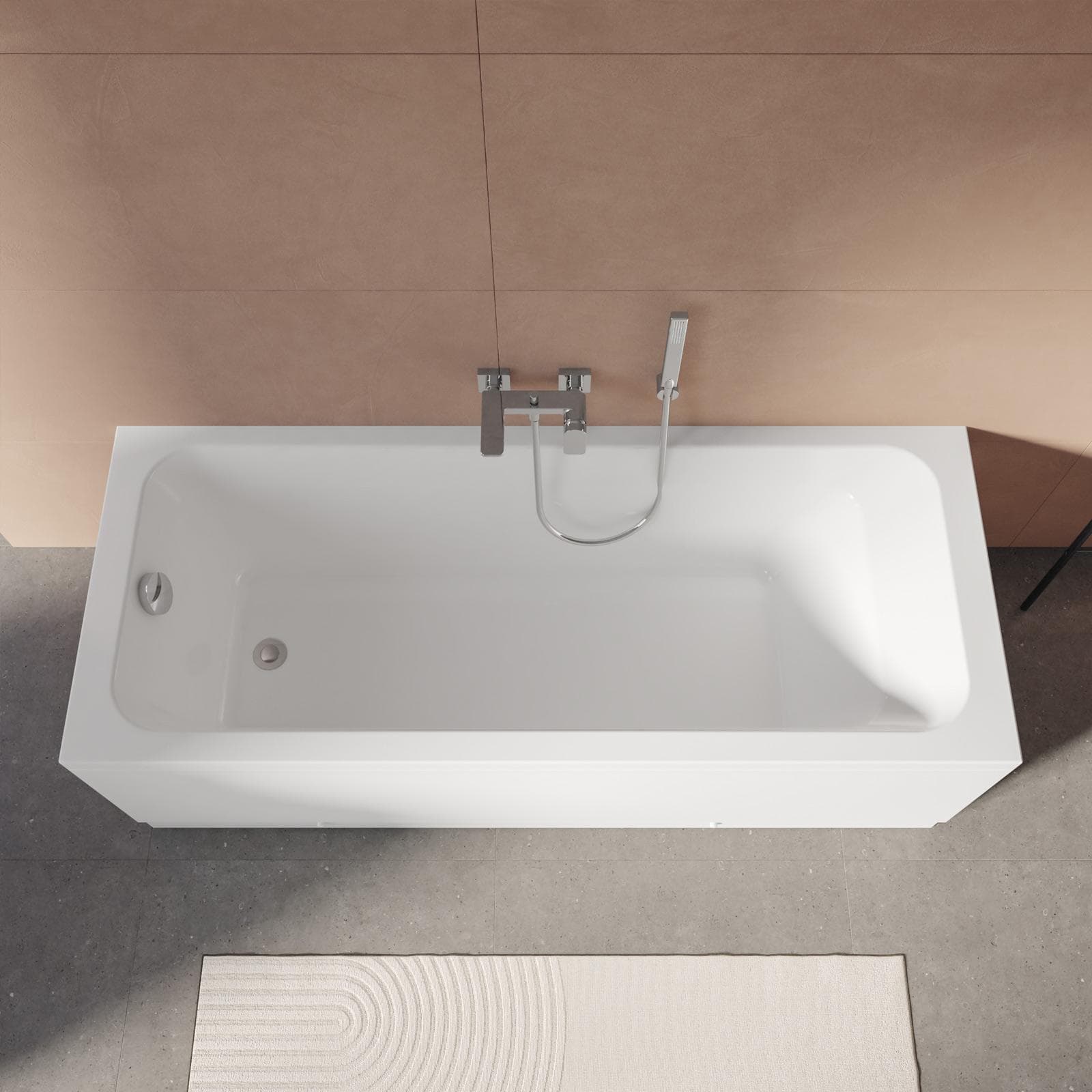 Vasca da bagno reversibile 160 x 70 cm in acrilico 3 lati - Hirst