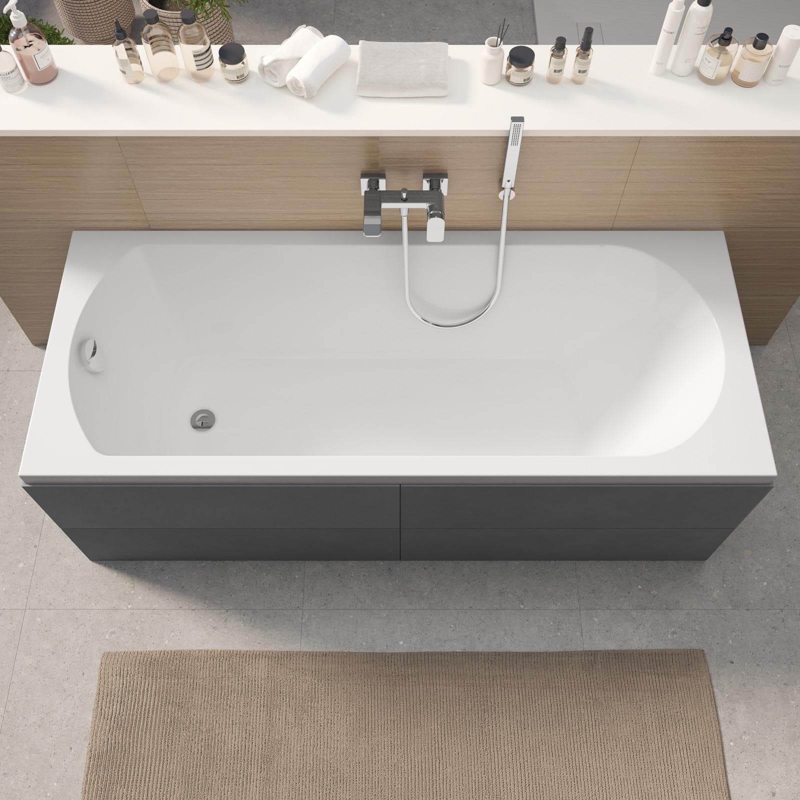 Vasca da bagno in muratura 170x70 cm in acrilico - Zelta